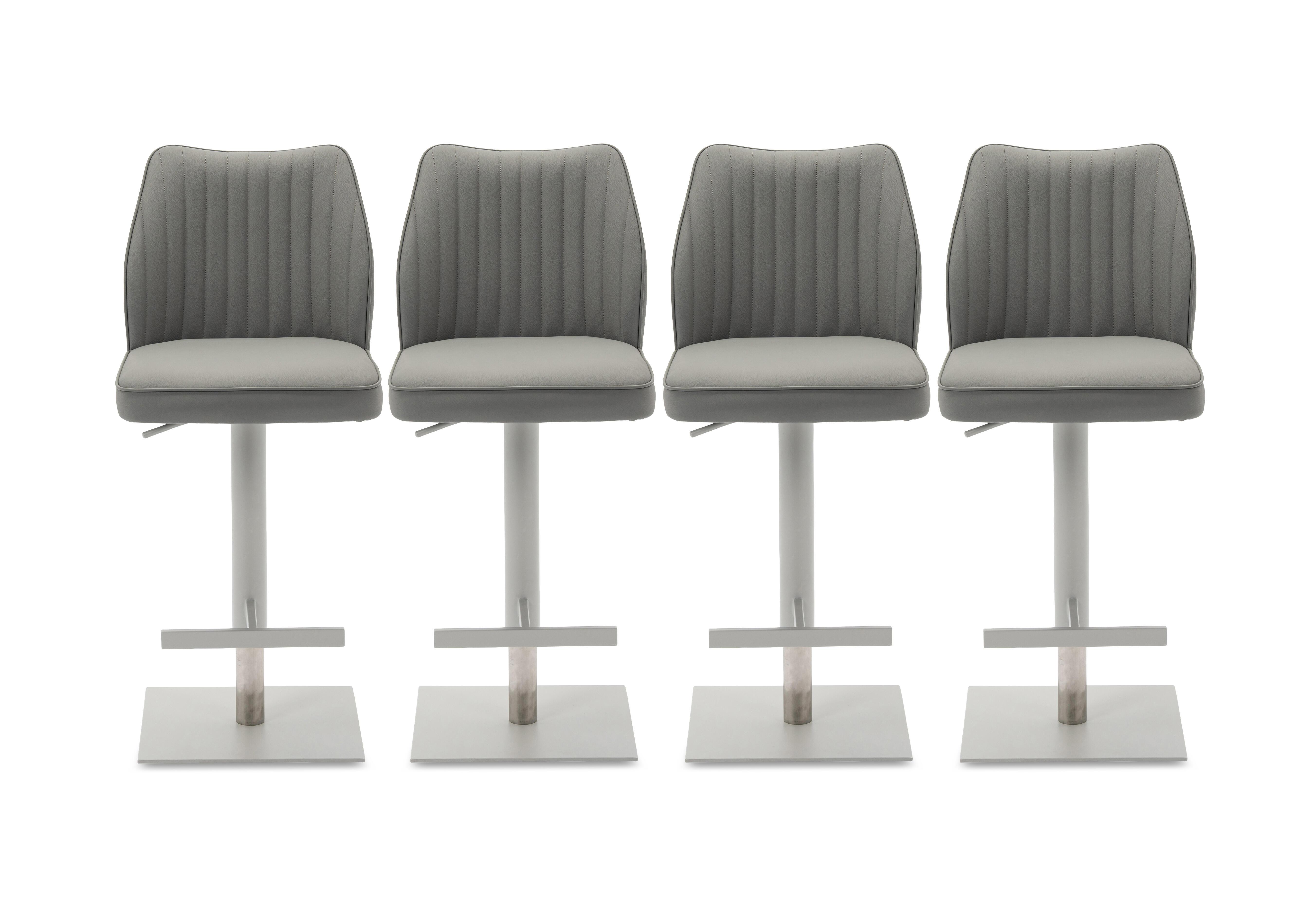 Fumo Set of 4 Faux Leather Swivel Bar Stools in  on Furniture Village