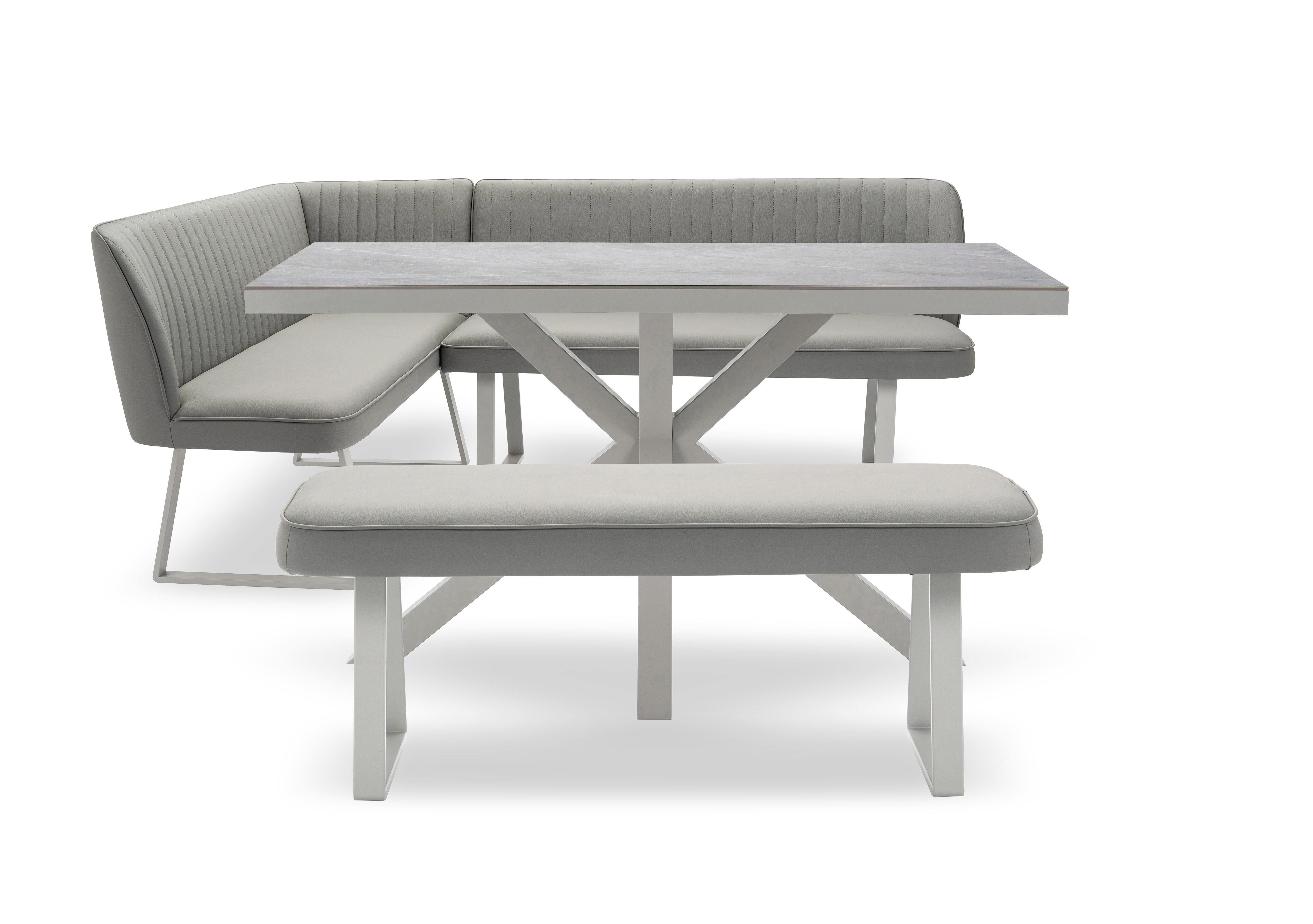 Fumo Dining Table with Faux Leather Dining Bench and Left Hand Corner Dining Bench in  on Furniture Village