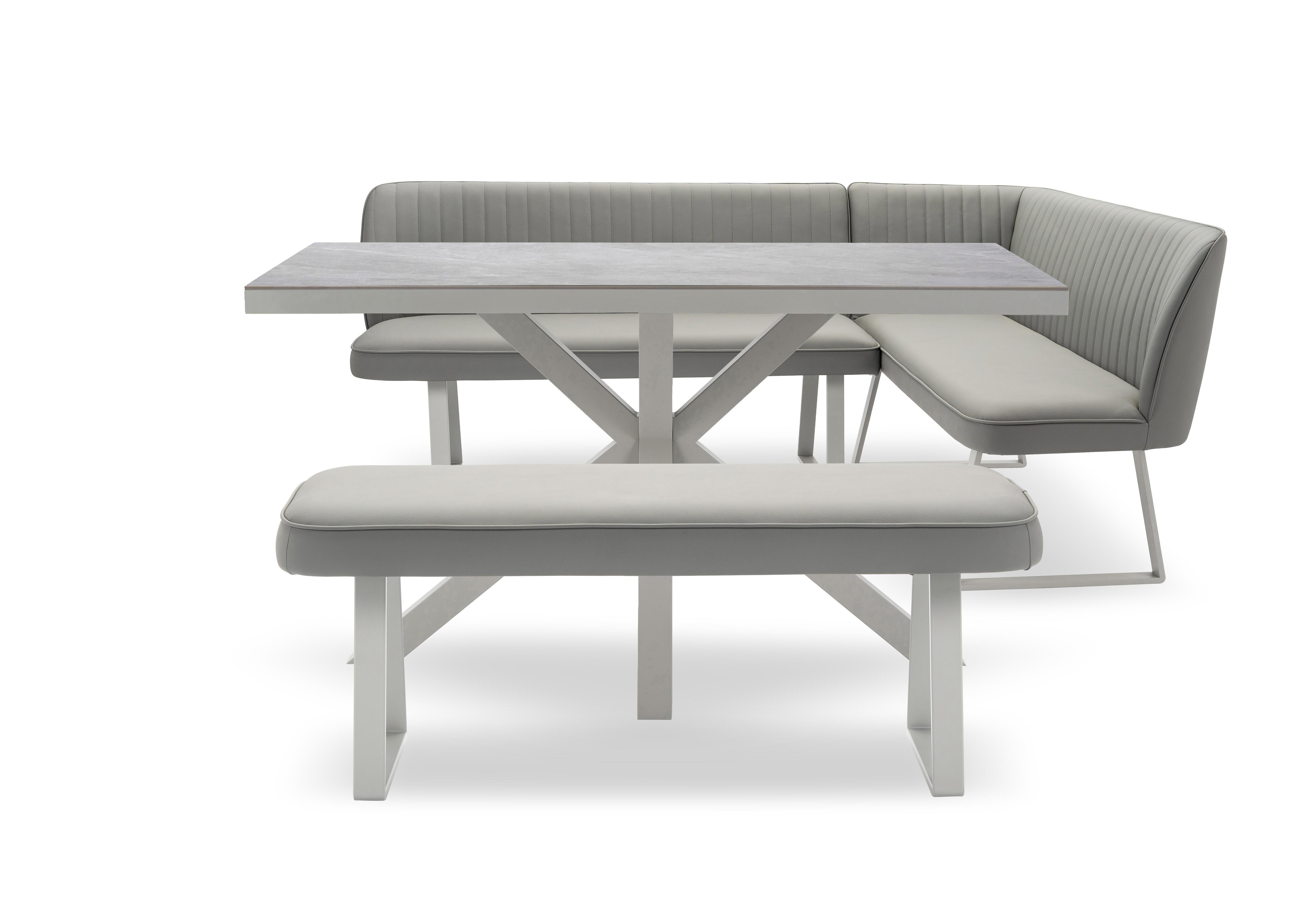 Fumo Dining Table with Faux Leather Dining Bench and Right Hand Corner Dining Bench in  on Furniture Village