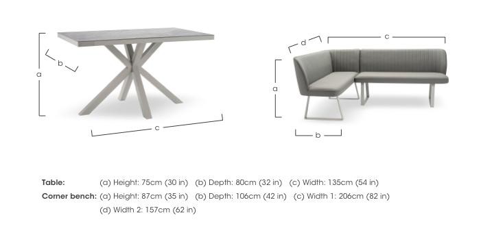 Fumo Dining Table and Left Hand Corner Dining Bench in  on Furniture Village