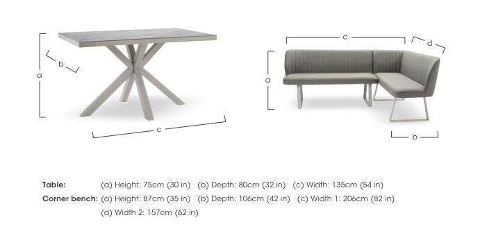 Fumo Dining Table and Right Hand Corner Dining Bench in  on Furniture Village