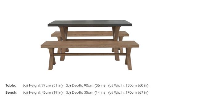 Fusion Small Table and 2 Dining Benches Set in  on Furniture Village