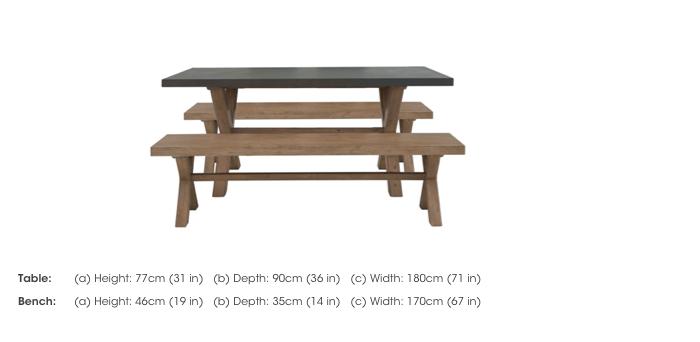 Fusion Large Table and 2 Dining Benches Set in  on Furniture Village