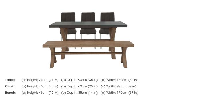 Fusion Small Table, 3 Chairs and Dining Bench Set in  on Furniture Village