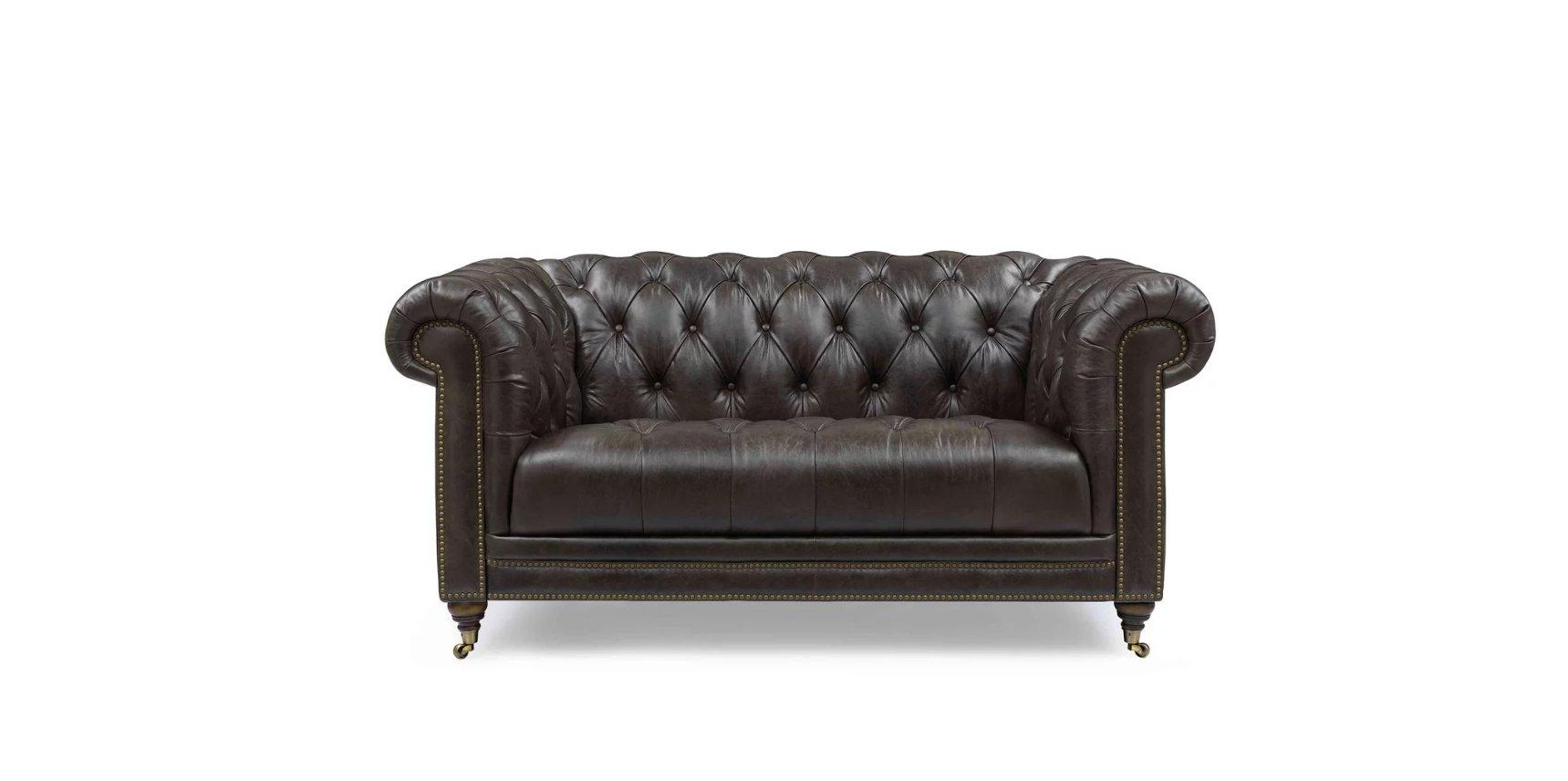 Walter 2 Seater Leather Chesterfield Sofa with USB-C in  on Furniture Village