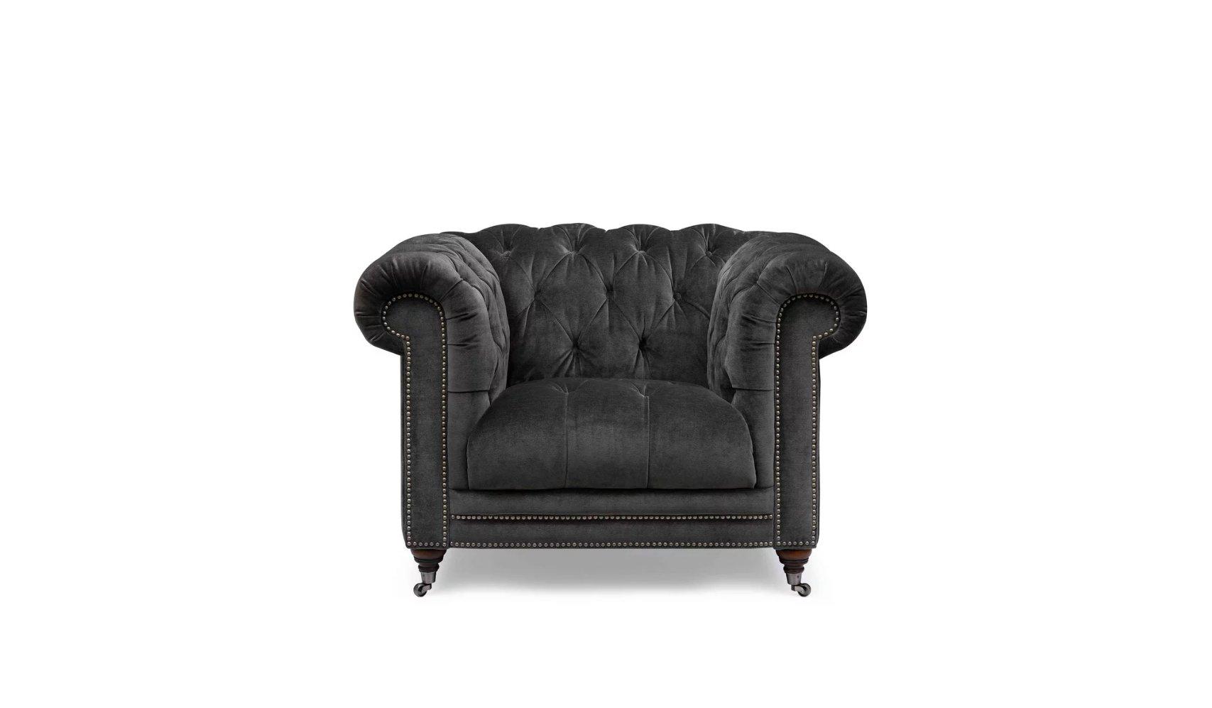 Walter Fabric Chesterfield Chair in  on Furniture Village