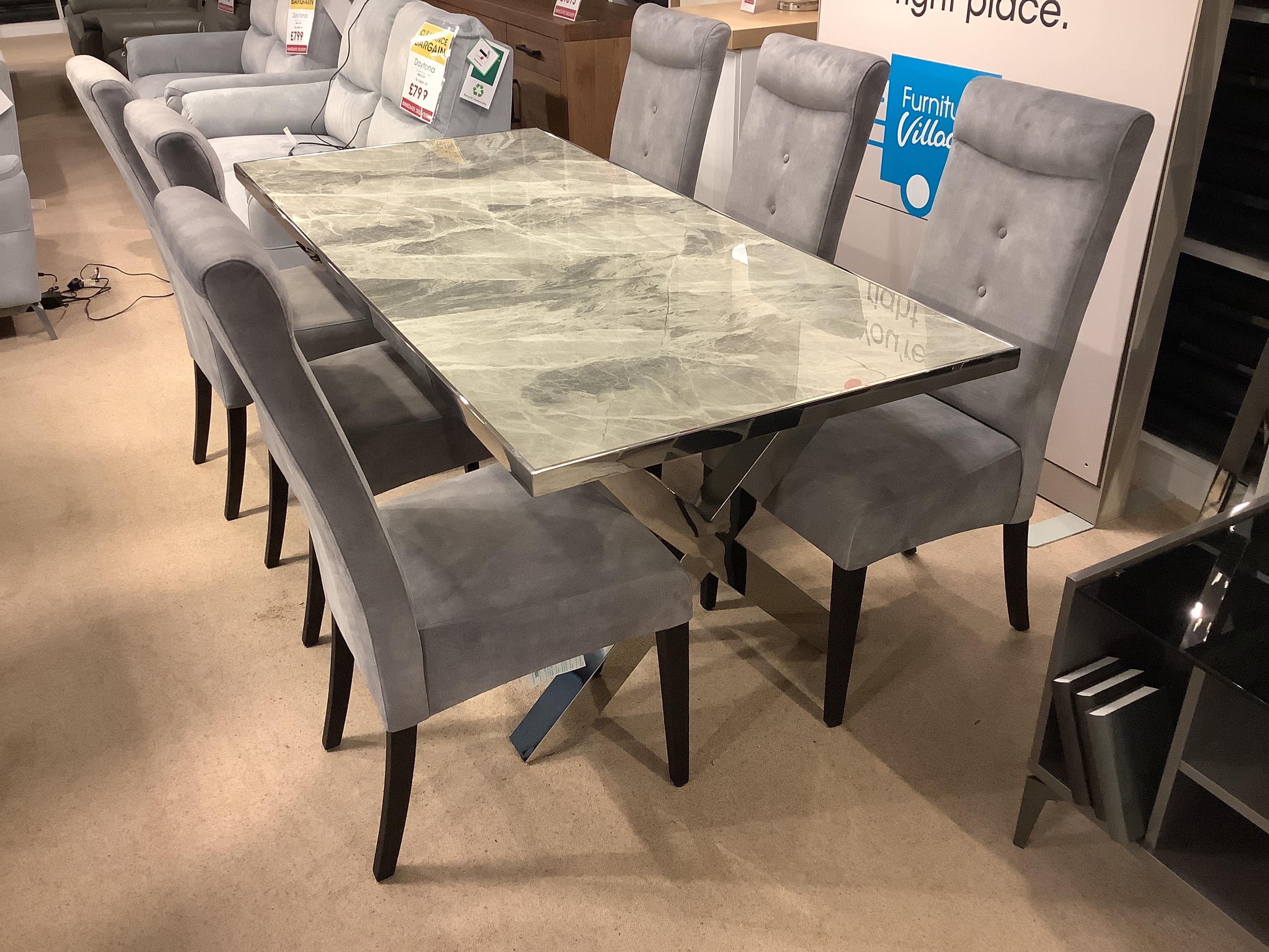 Vanquish large dining table and 6 Argo chairs in  on Furniture Village