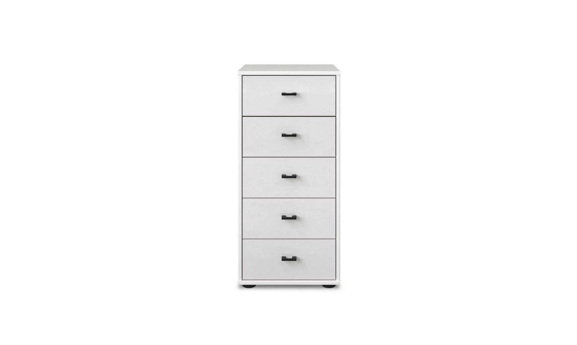 Dallas 40cm 5 Drawer Glass Chest in  on Furniture Village