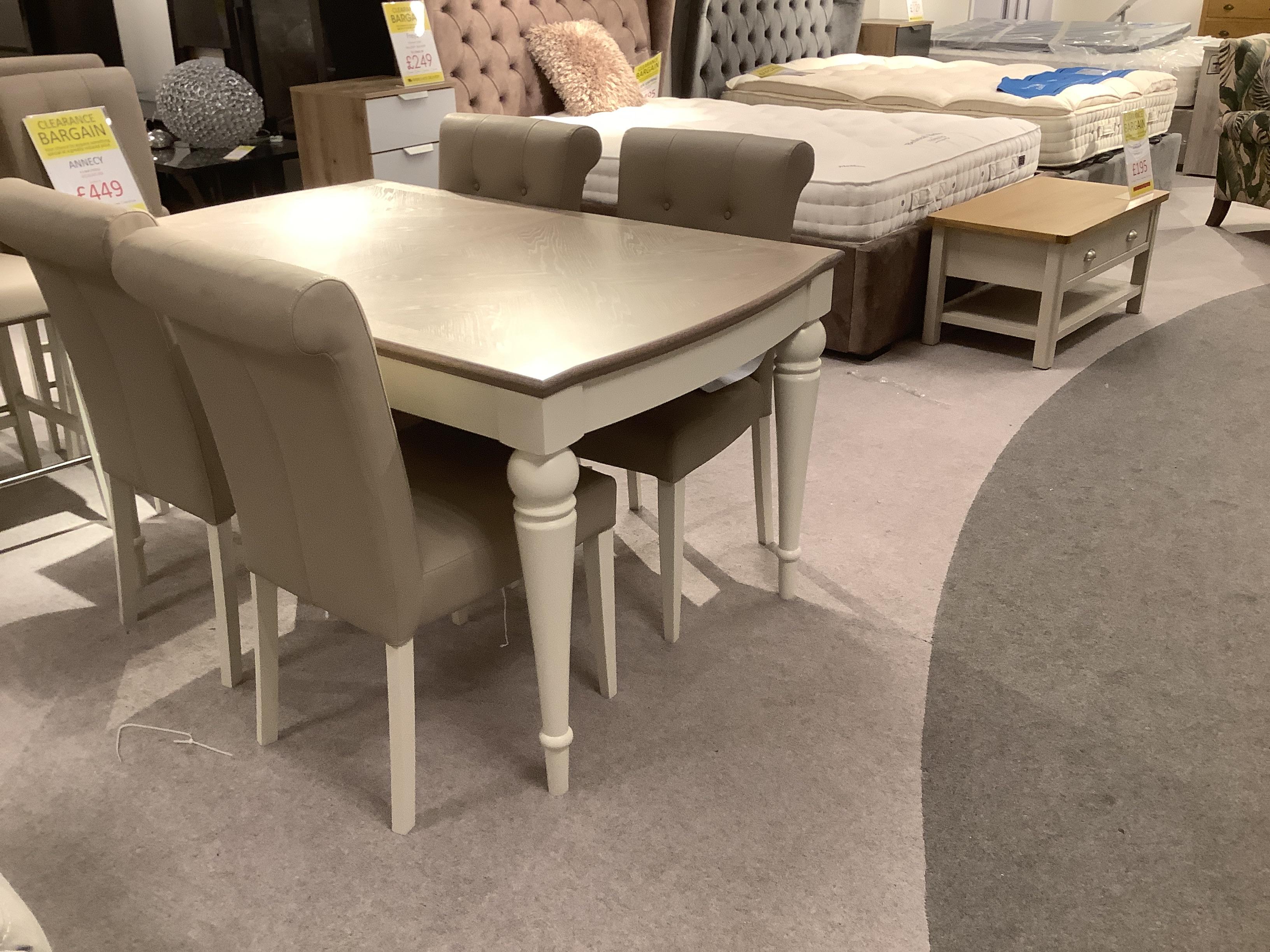 Annecy table and 4  chairs in  on Furniture Village