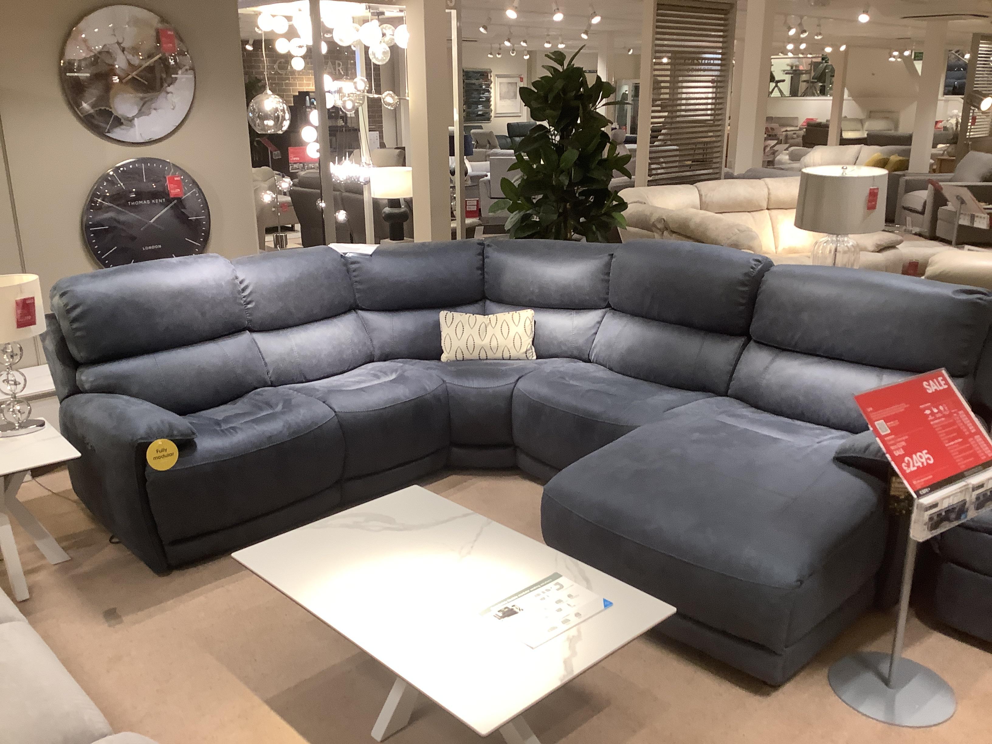 Link Power Corner Sofa & Stool in  on Furniture Village