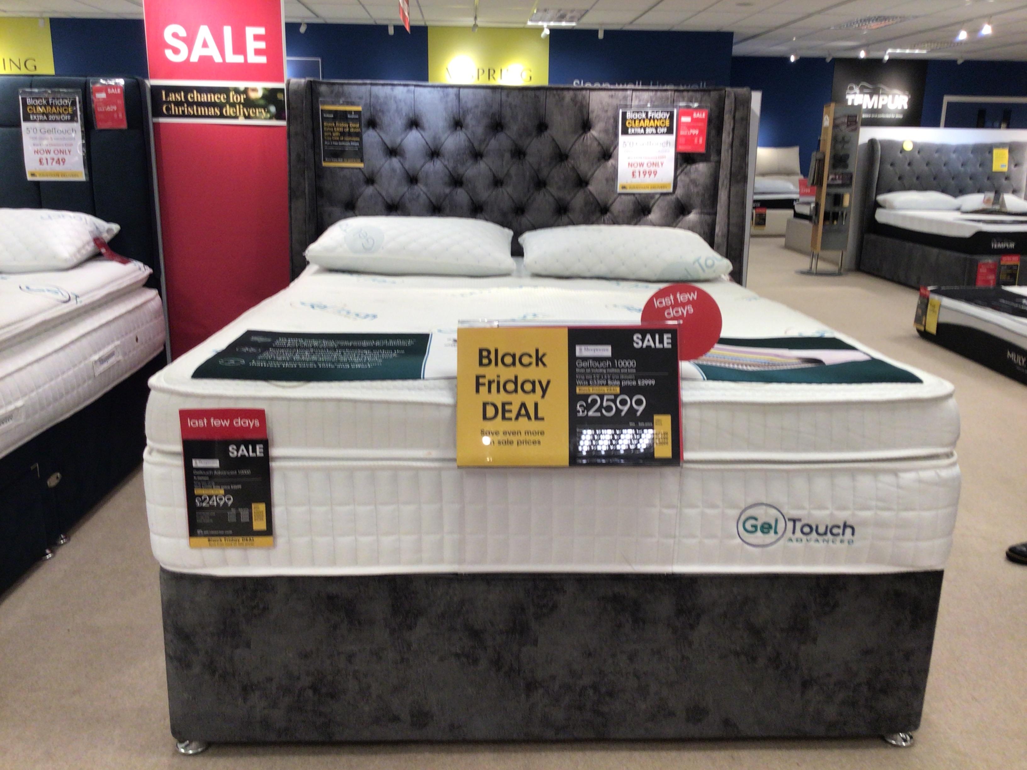 5’0 Geltouch 10,000 divan set with headboard in  on Furniture Village