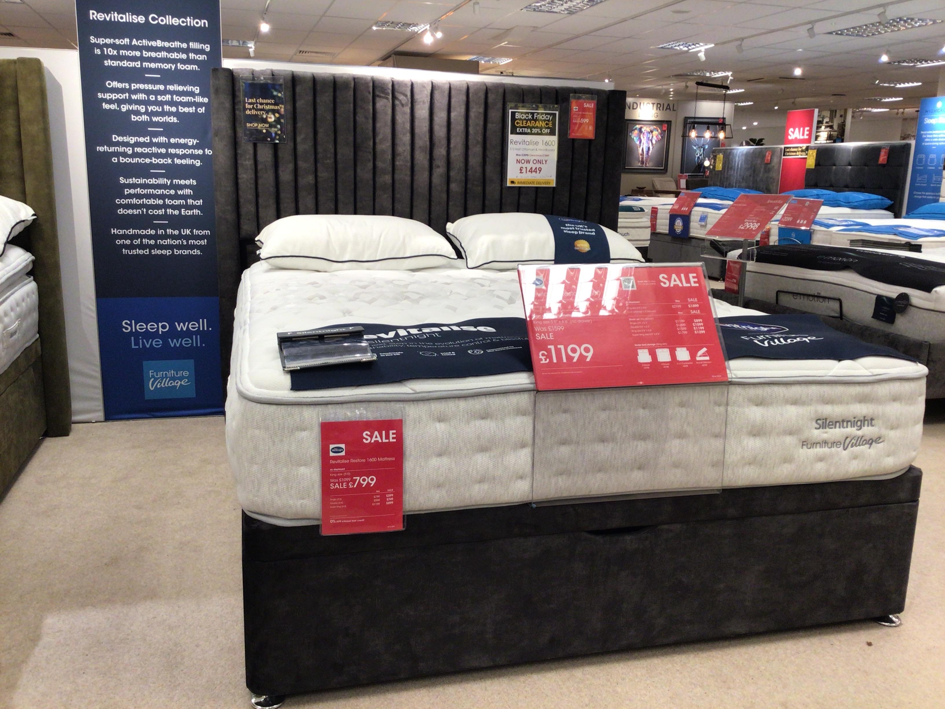 5’0 Silent night revitalise 1600 divan set including headboard in  on Furniture Village