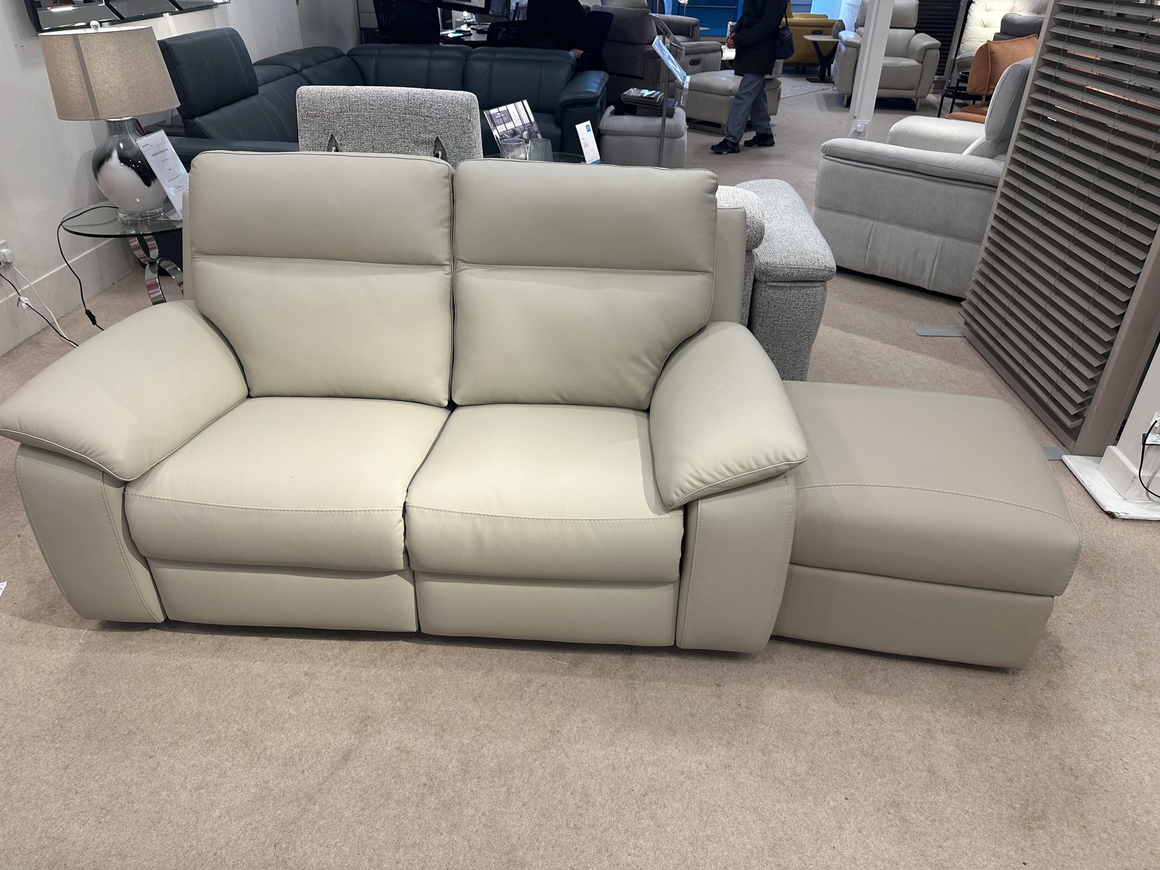 Pepino 2 Seater Power Sofa and Vito Footstool in  on Furniture Village