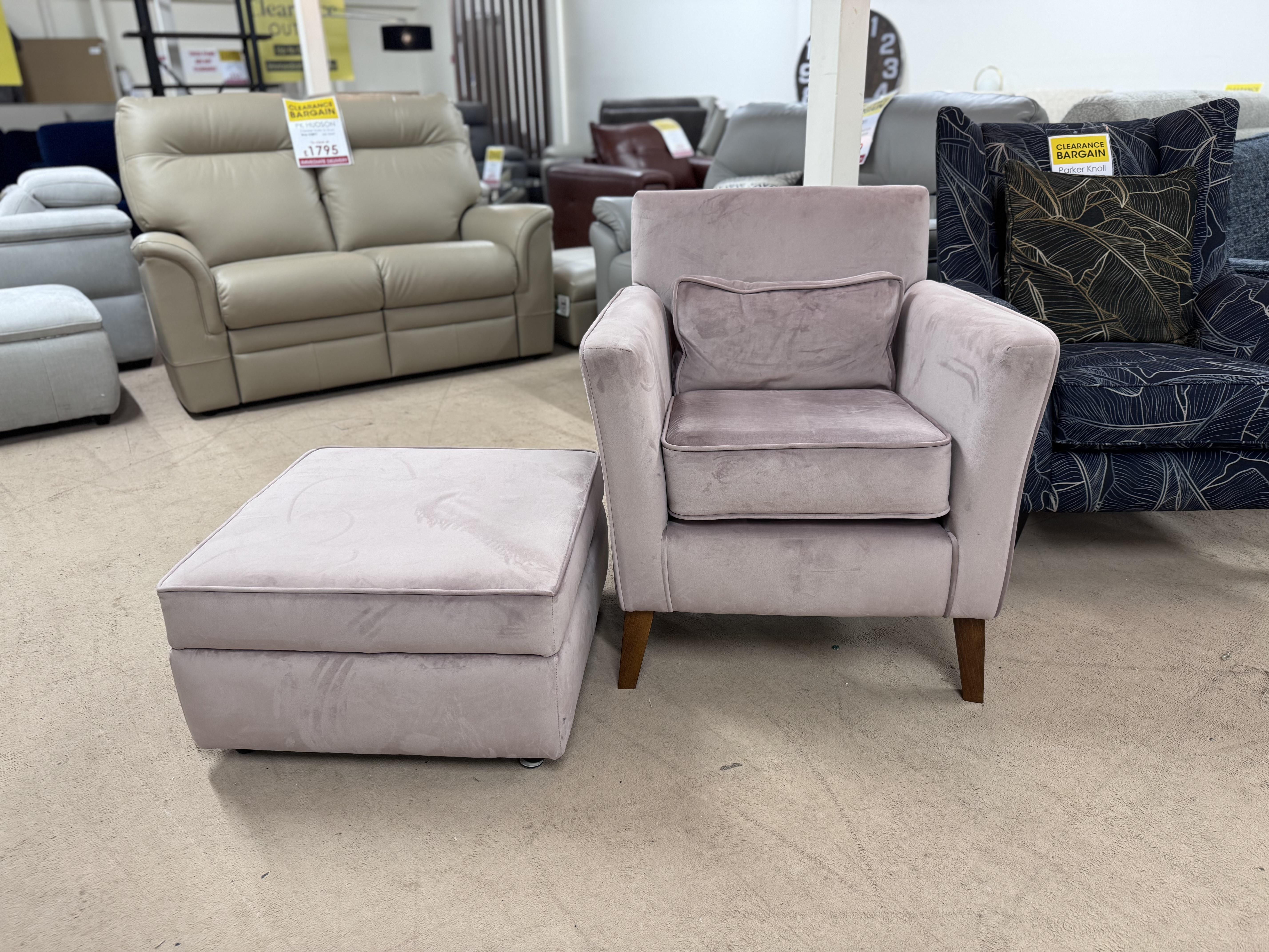 Felix Accent Chair & Storage Footstool in  on Furniture Village