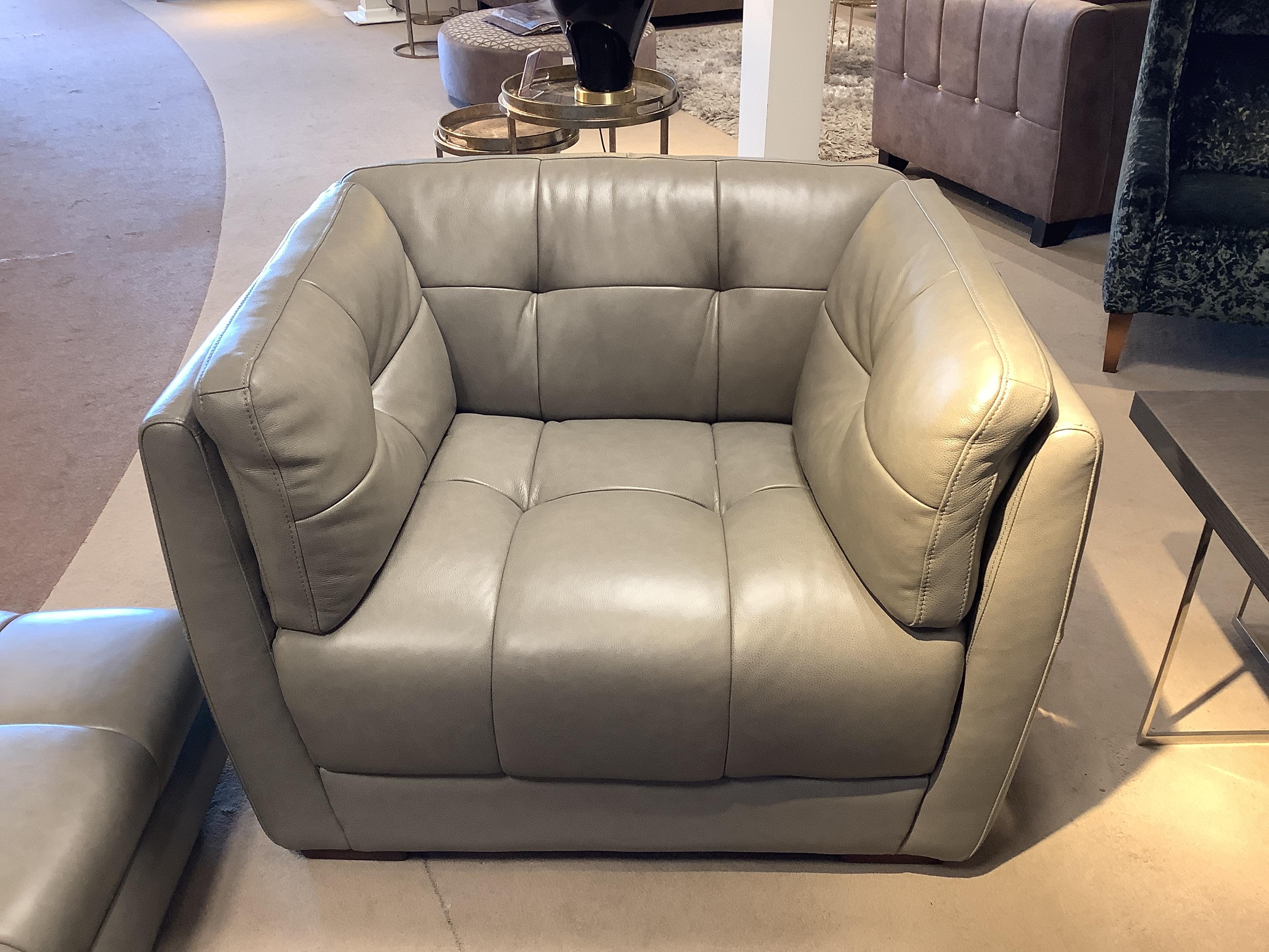 Cartier Leather Snuggler & Footstool in  on Furniture Village