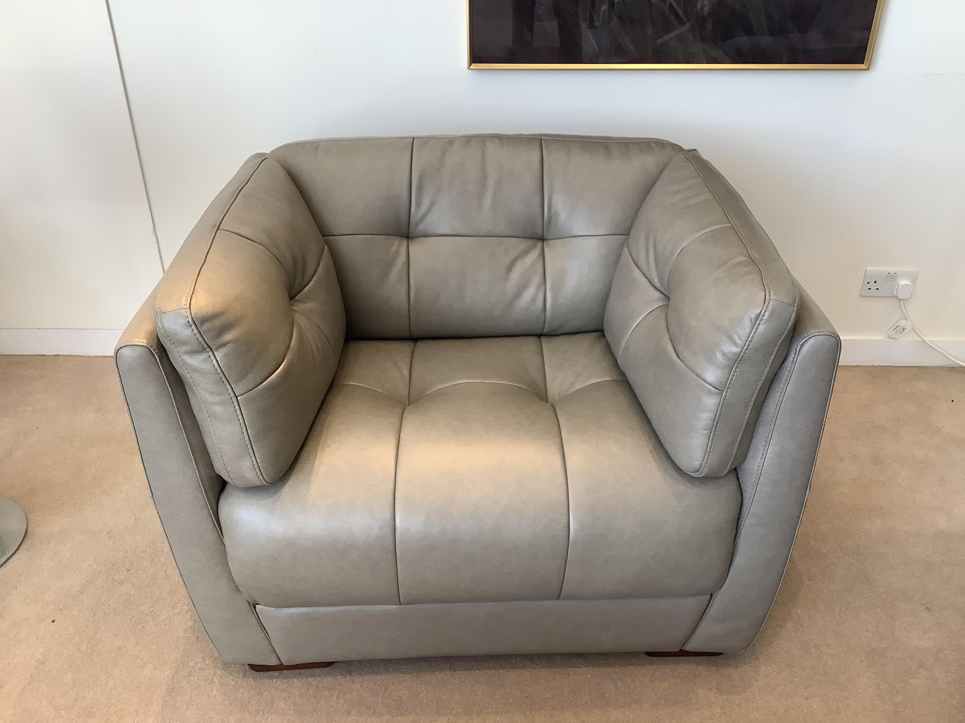 Cartier Leather Snuggler & tray footstool in  on Furniture Village