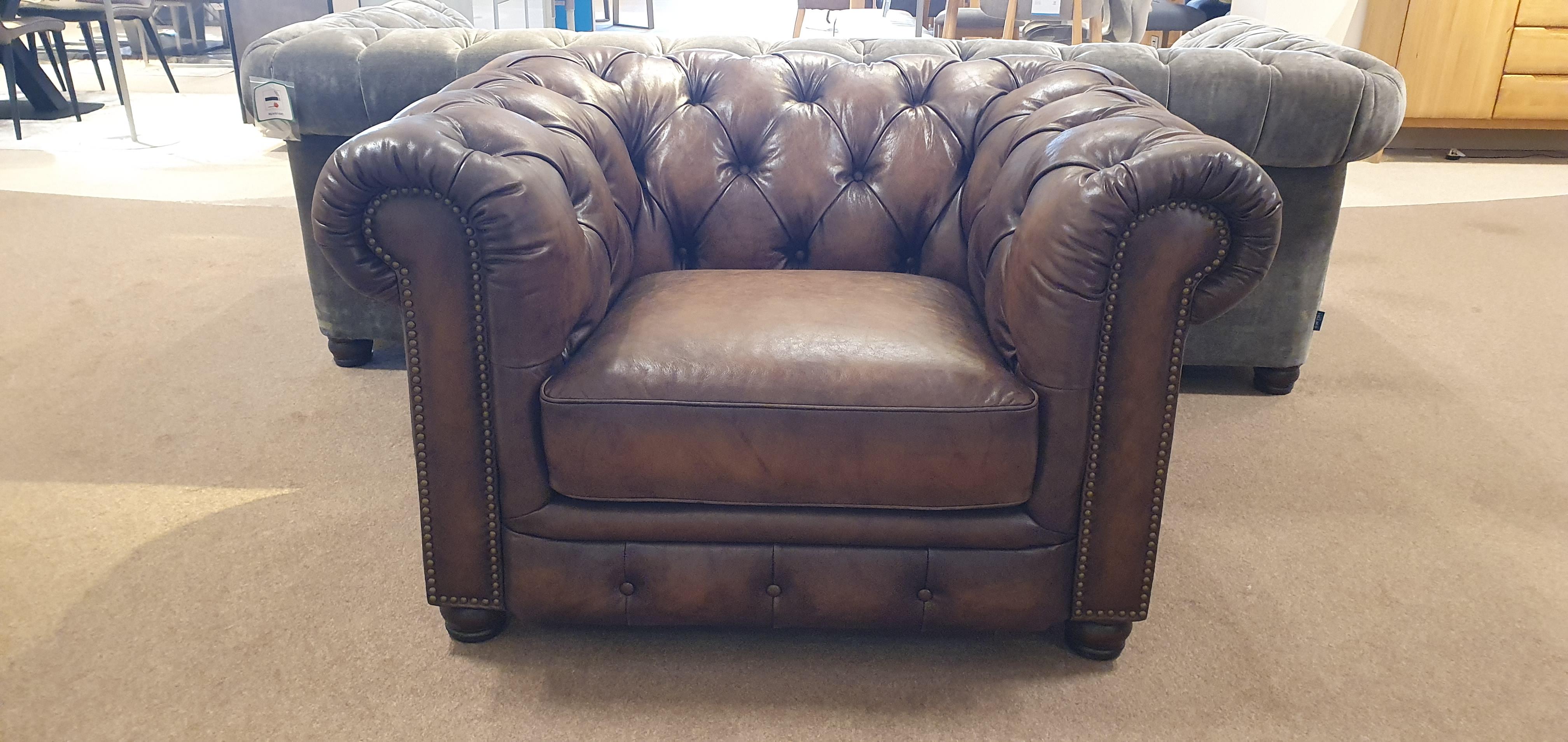 Shackleton leather Chesterfield chair in  on Furniture Village