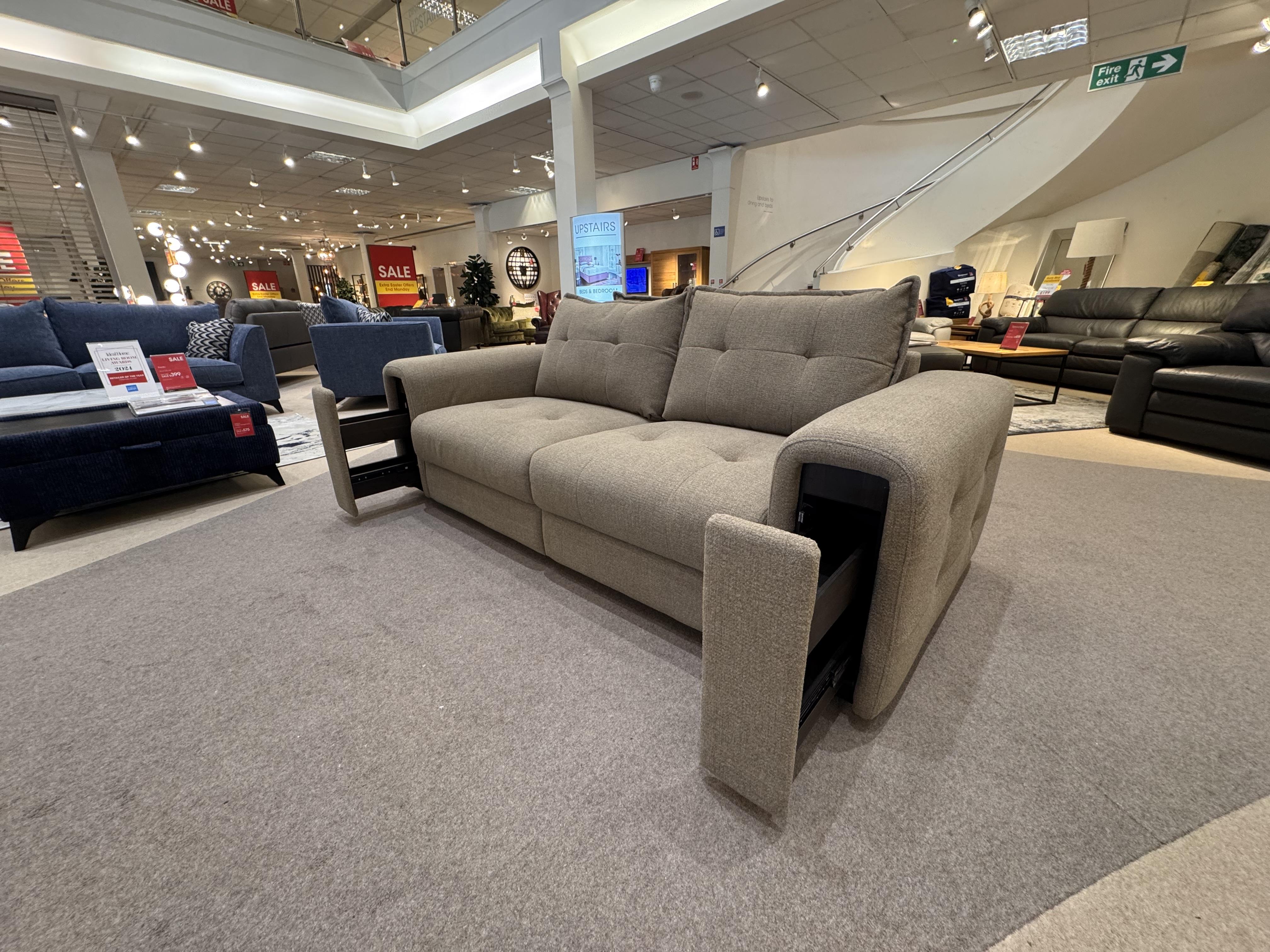 Goliath 3 seater & chair with storage in  on Furniture Village
