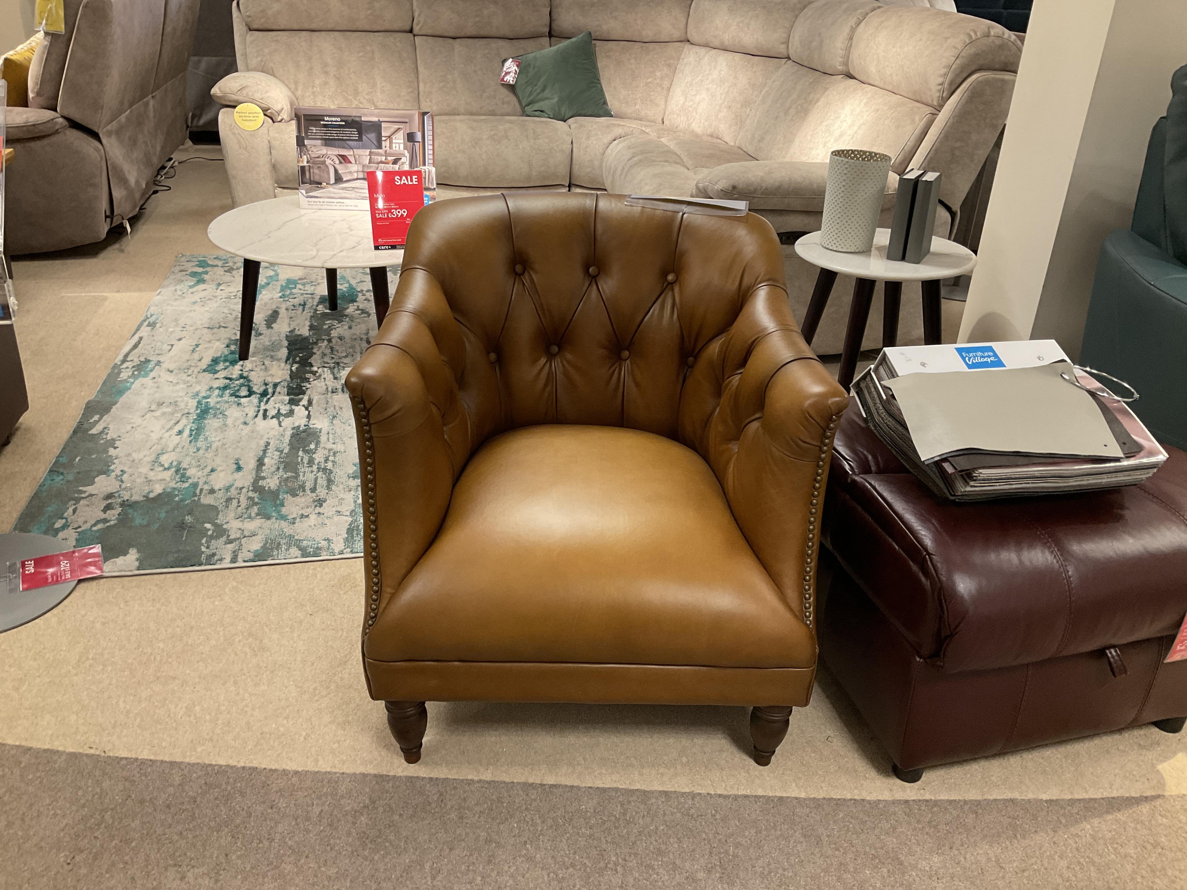 Henson Leather Tub Chair in  on Furniture Village
