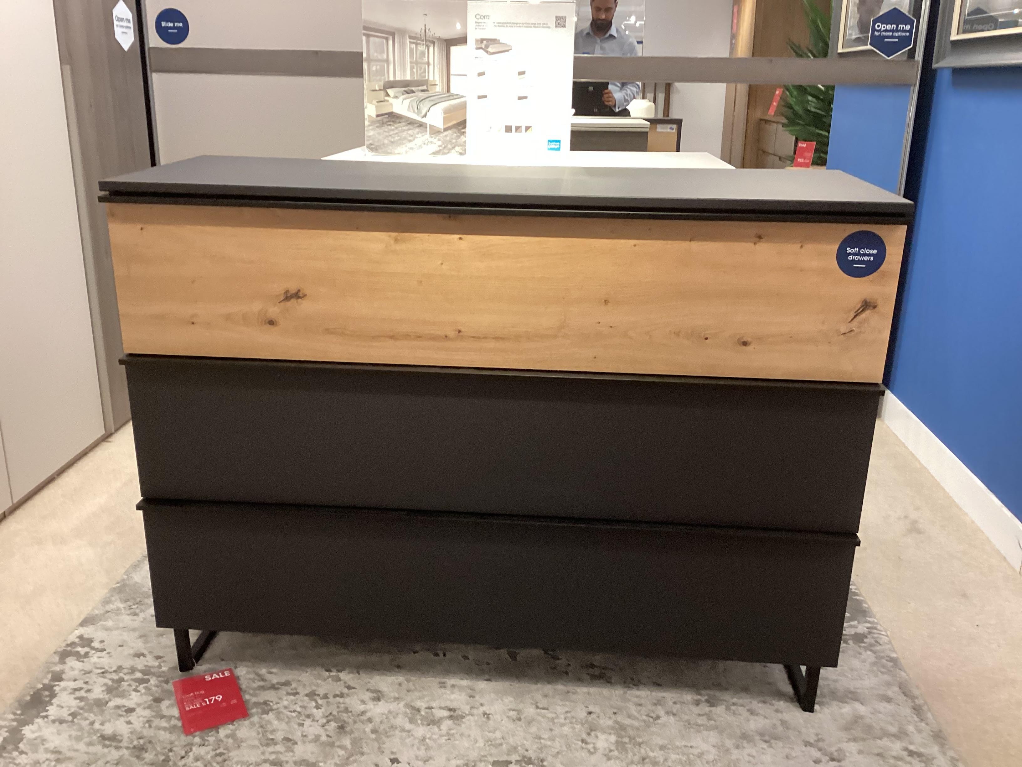 Cora 120 cm 3 drawer chest in  on Furniture Village
