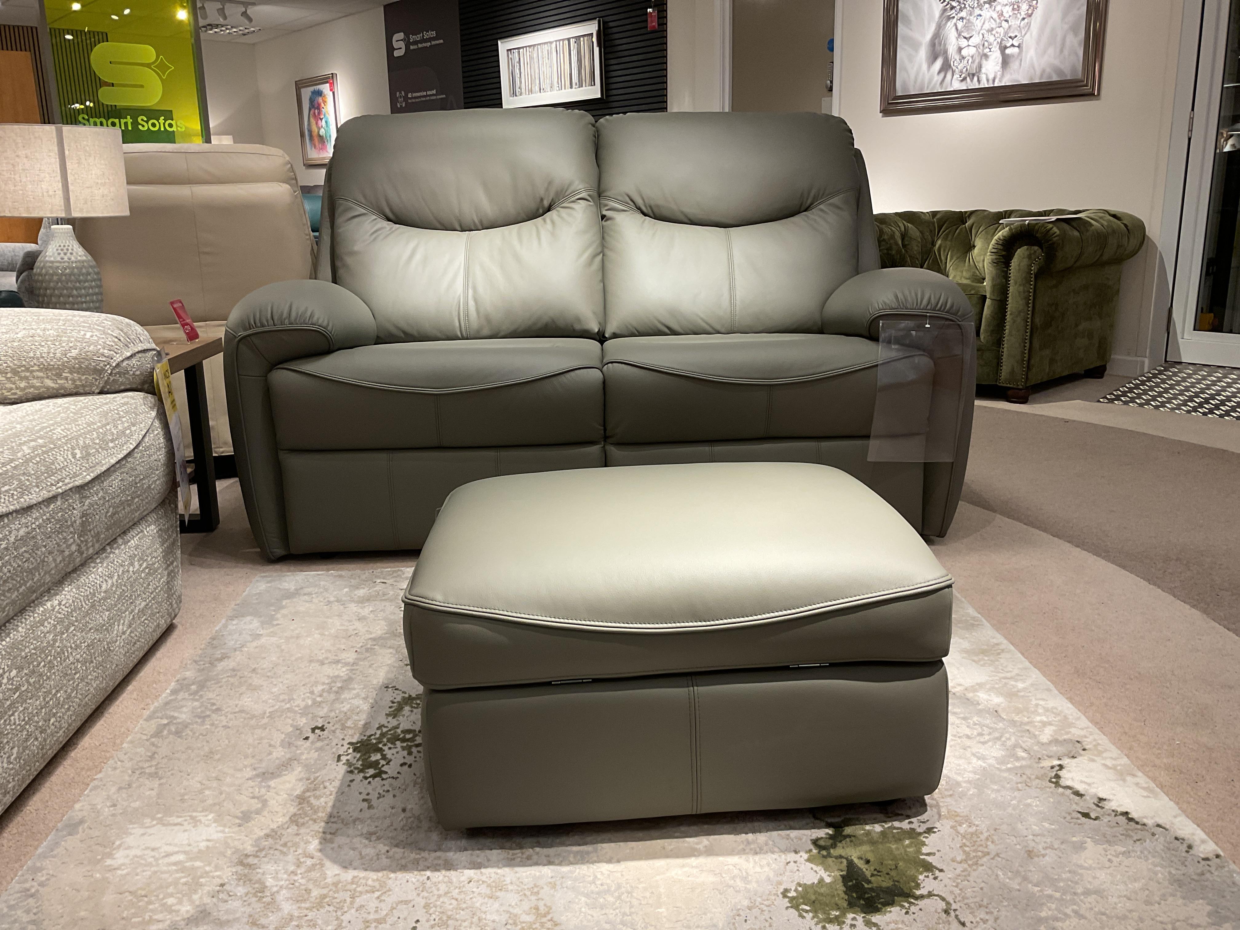 Amesbury 2 Seater Leather Sofa & Footstool in  on Furniture Village