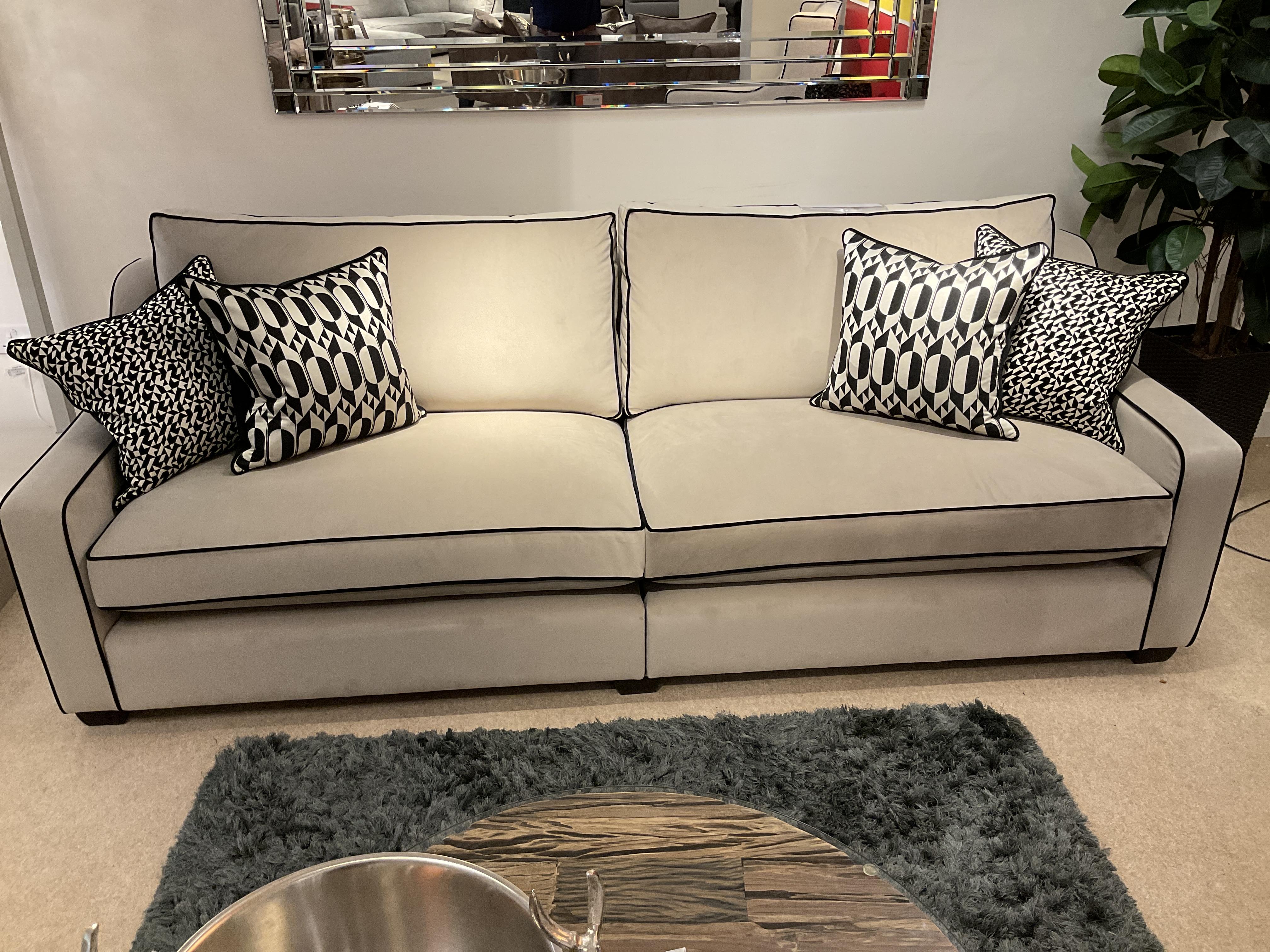 Celine 4 Seater Split Frame Sofa, Chair & Storage Footstool in  on Furniture Village