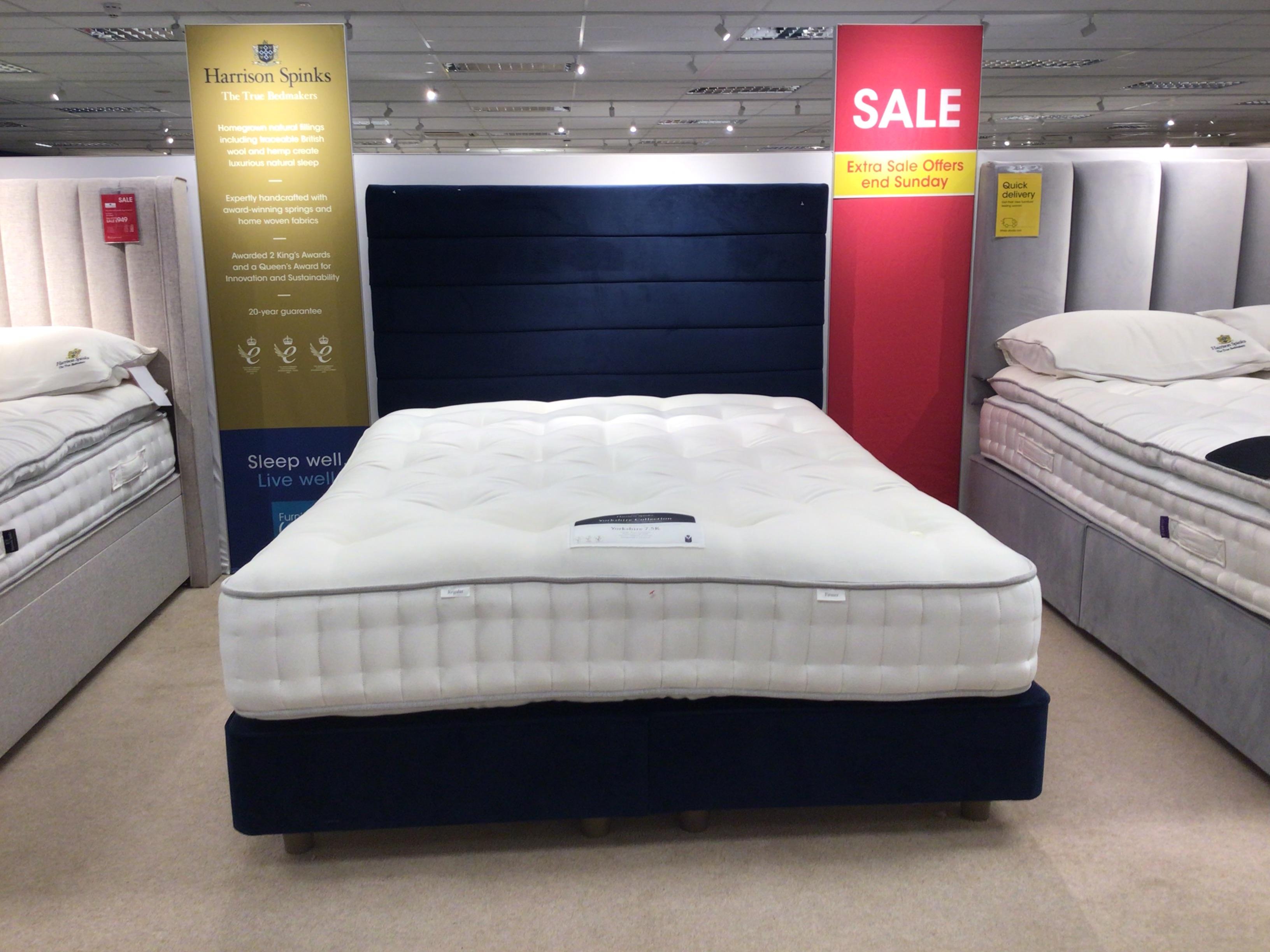 Yorkshire 7.5k Shallow Divan Set with Hazel Strutted Headboard in  on Furniture Village