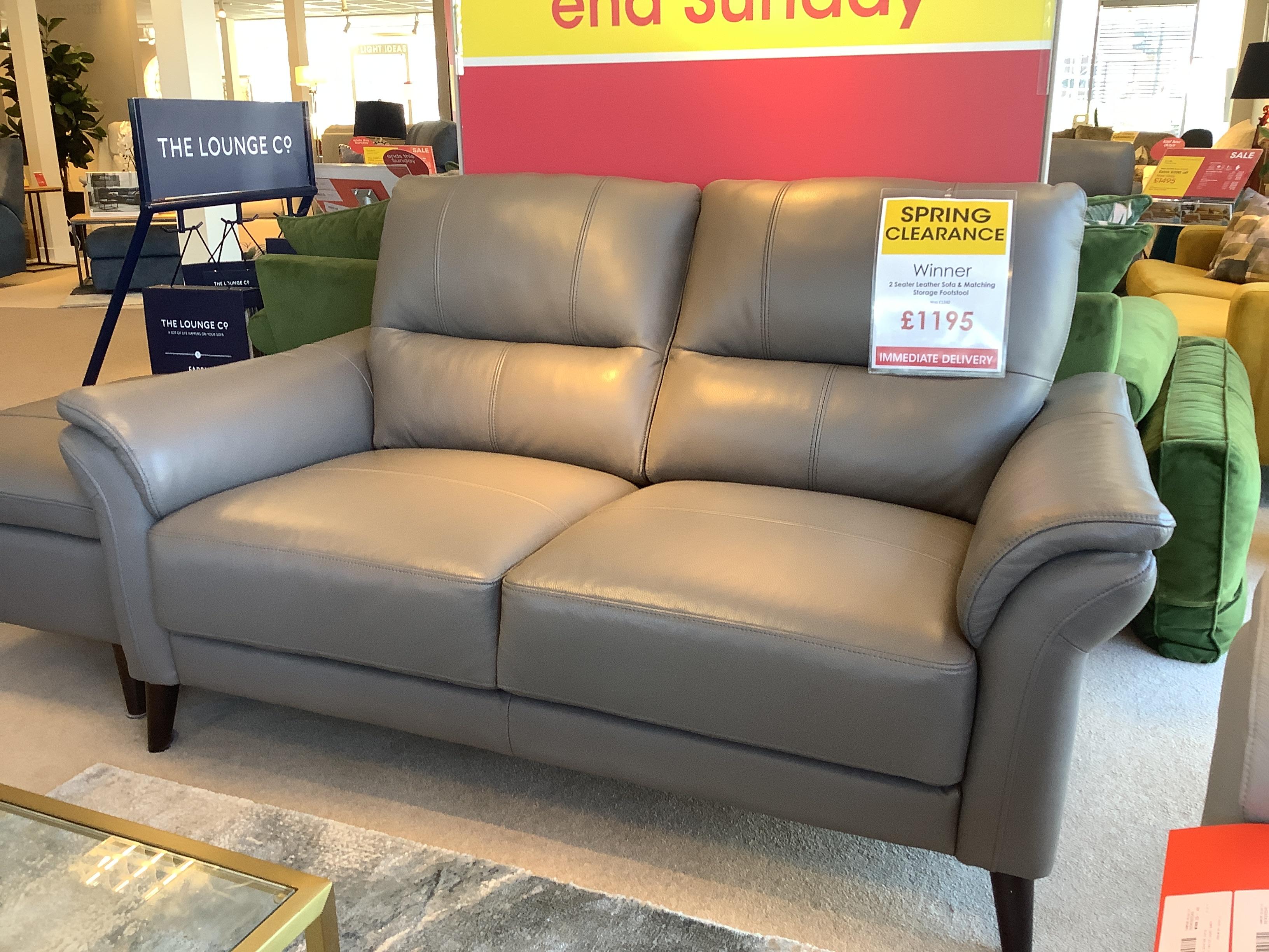 Winner 2 seater with matching storage footstool in  on Furniture Village