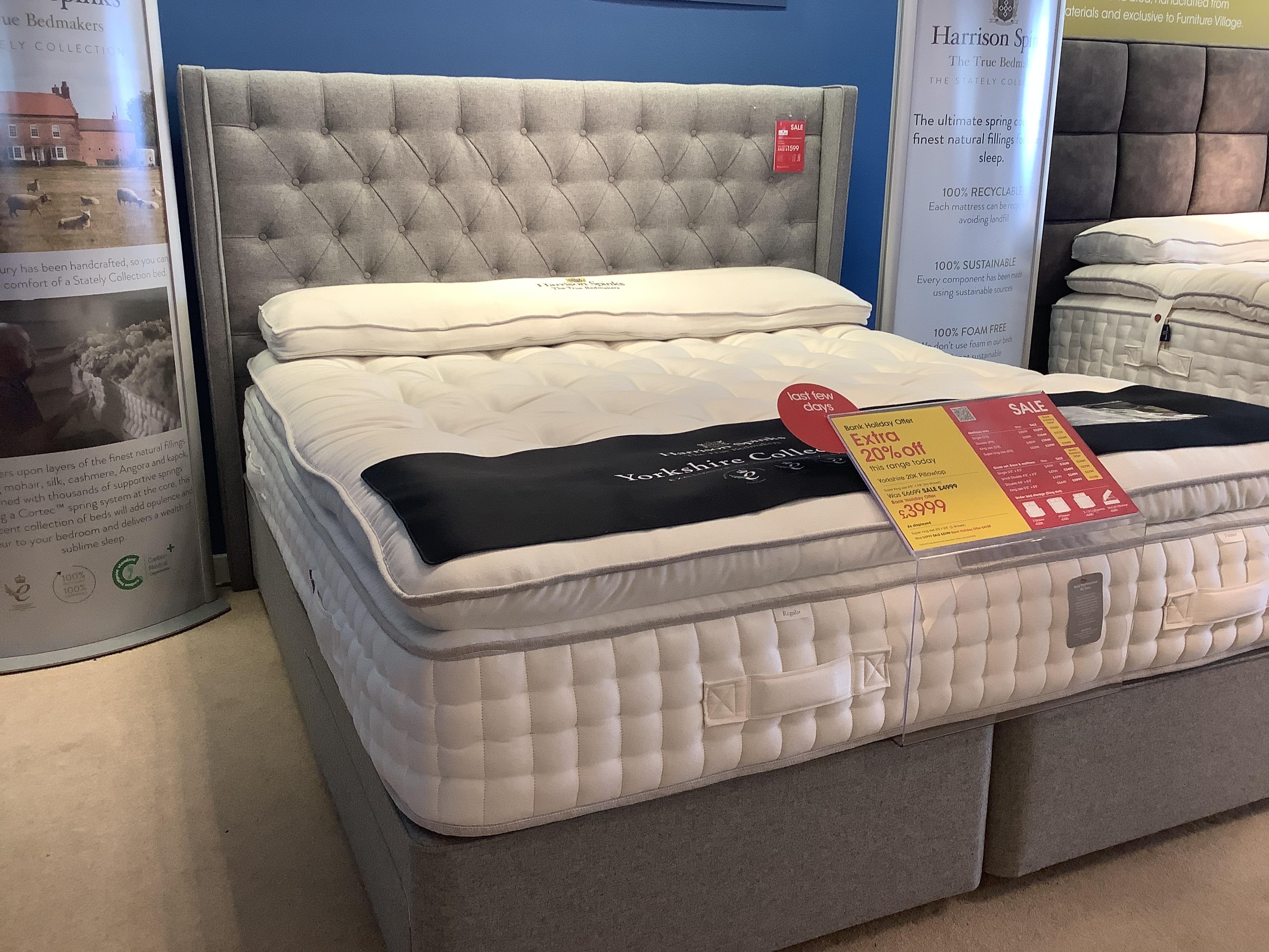 Harrison spinks 20k divan set, including mattress, headboard and divan base with 2 draws in  on Furniture Village