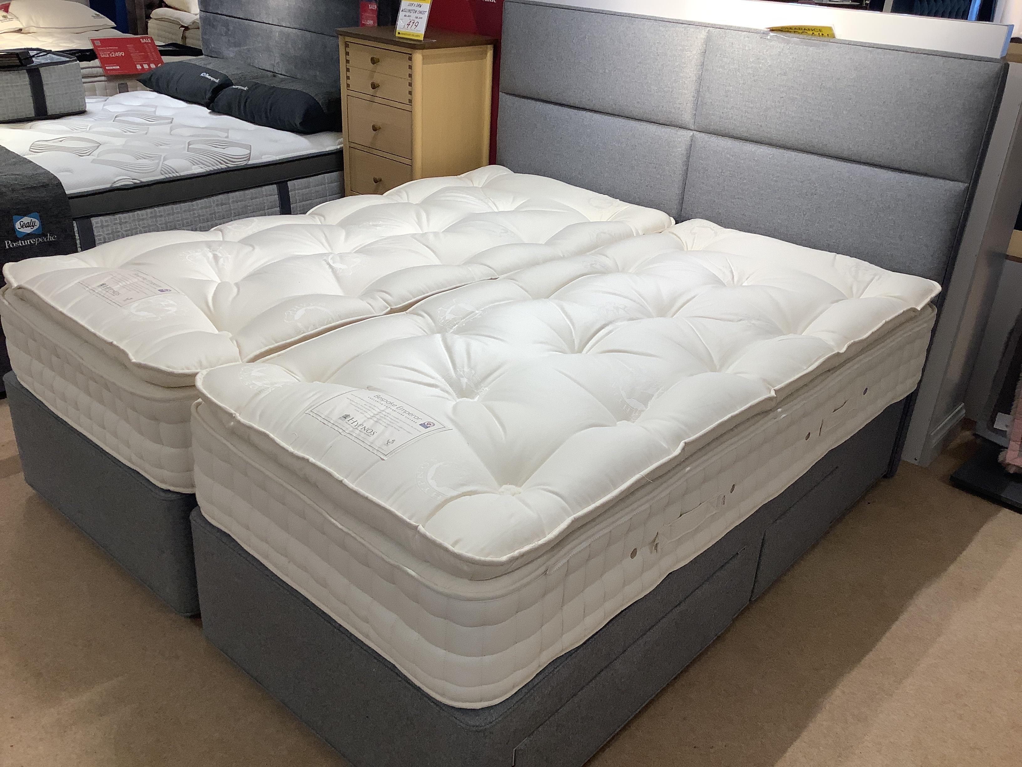 Hypnos Emperor 6’  Zip n Link Divan set inc Headboard in  on Furniture Village