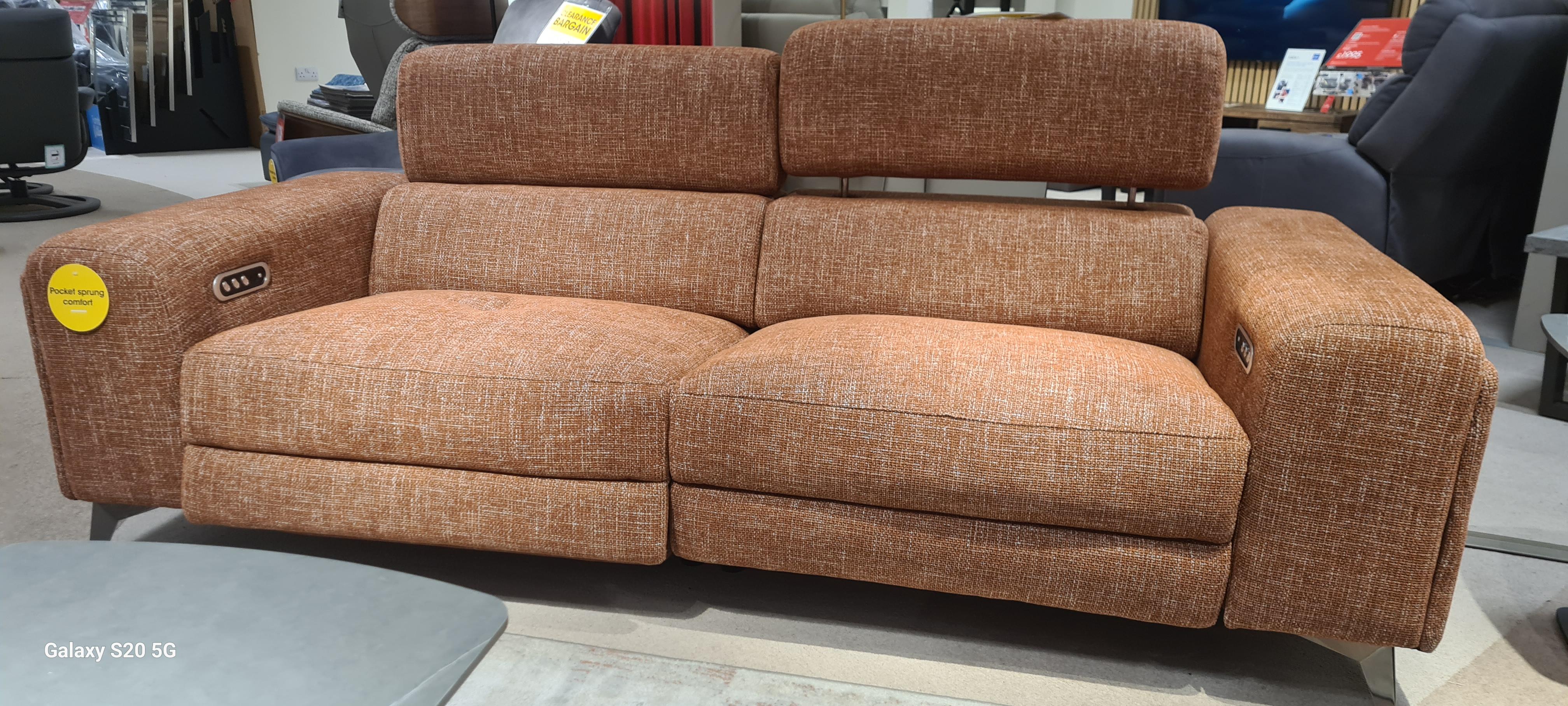 Action 3 seater power recliner and storage stool in  on Furniture Village