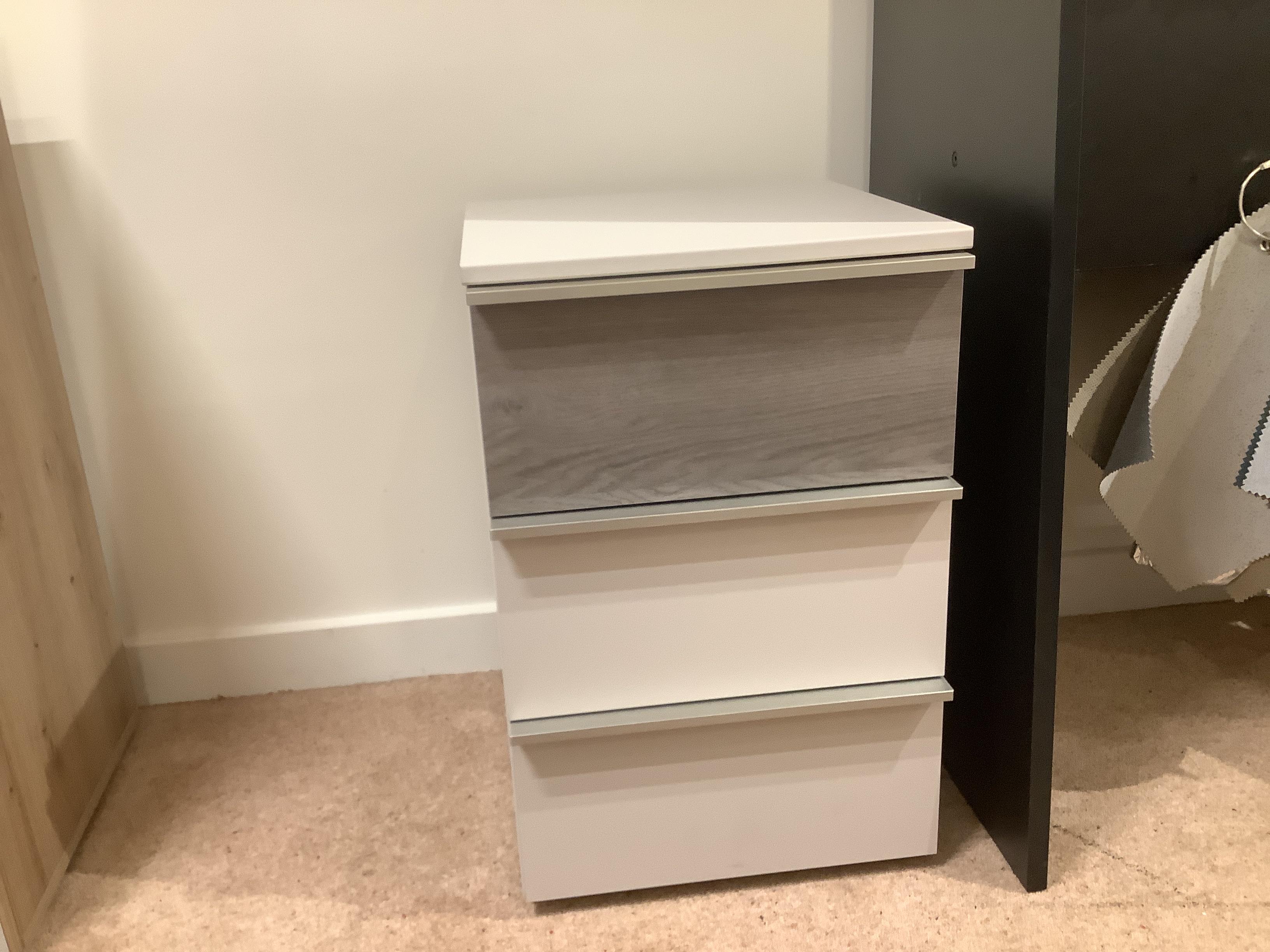 Cora 3 drawer bedside table in  on Furniture Village