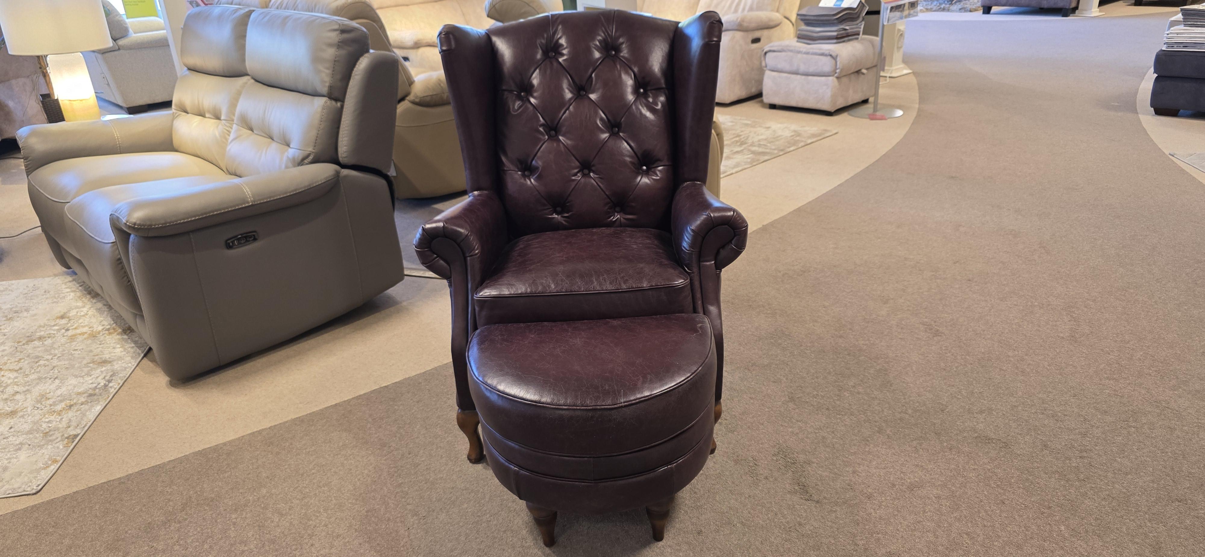 Harriet wing chair and stool in  on Furniture Village