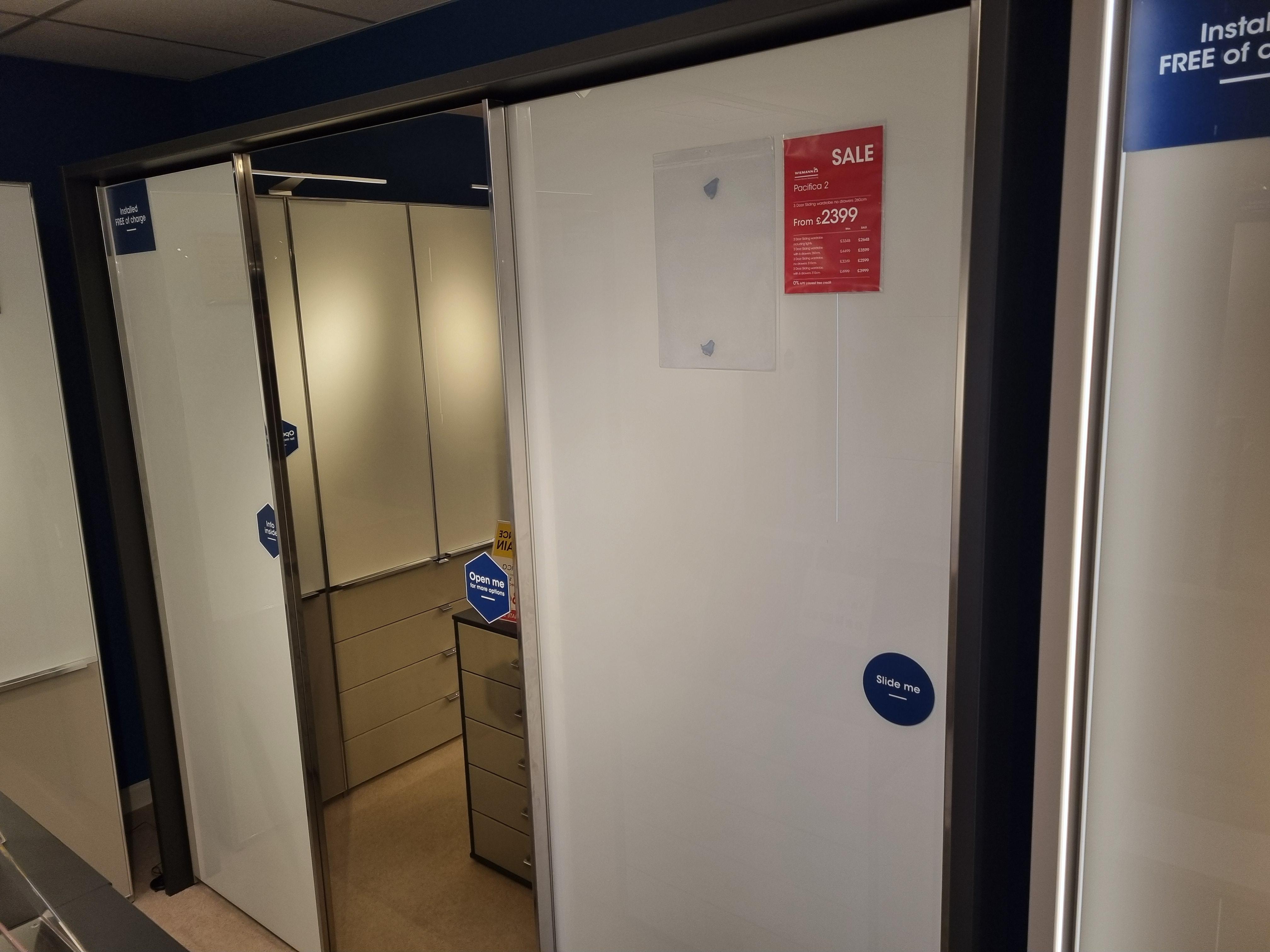 pacifica 260cm sllider wardrobe with drawers in  on Furniture Village