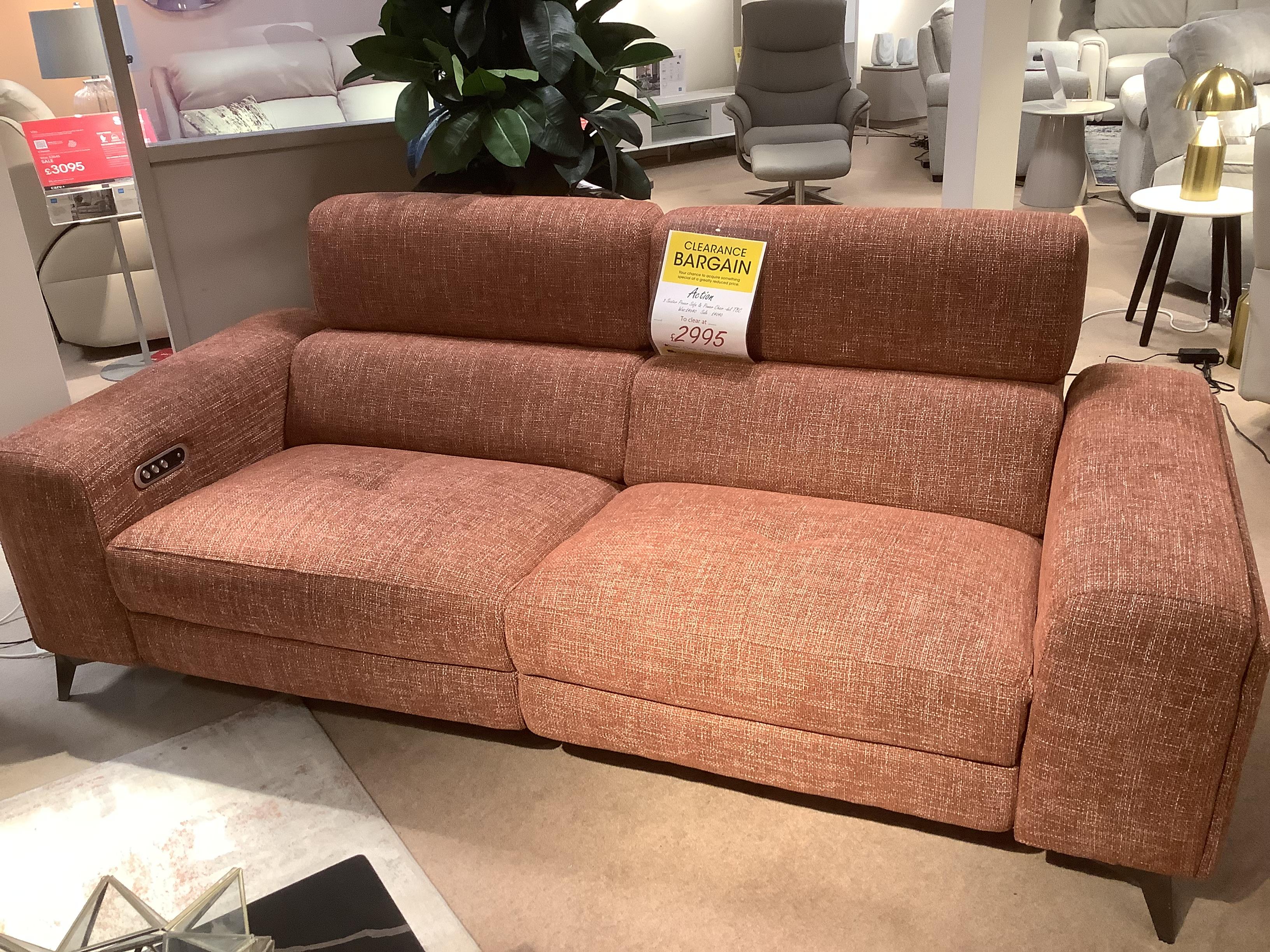 Action 3 Seater Power Recliner Sofa & Chair in  on Furniture Village