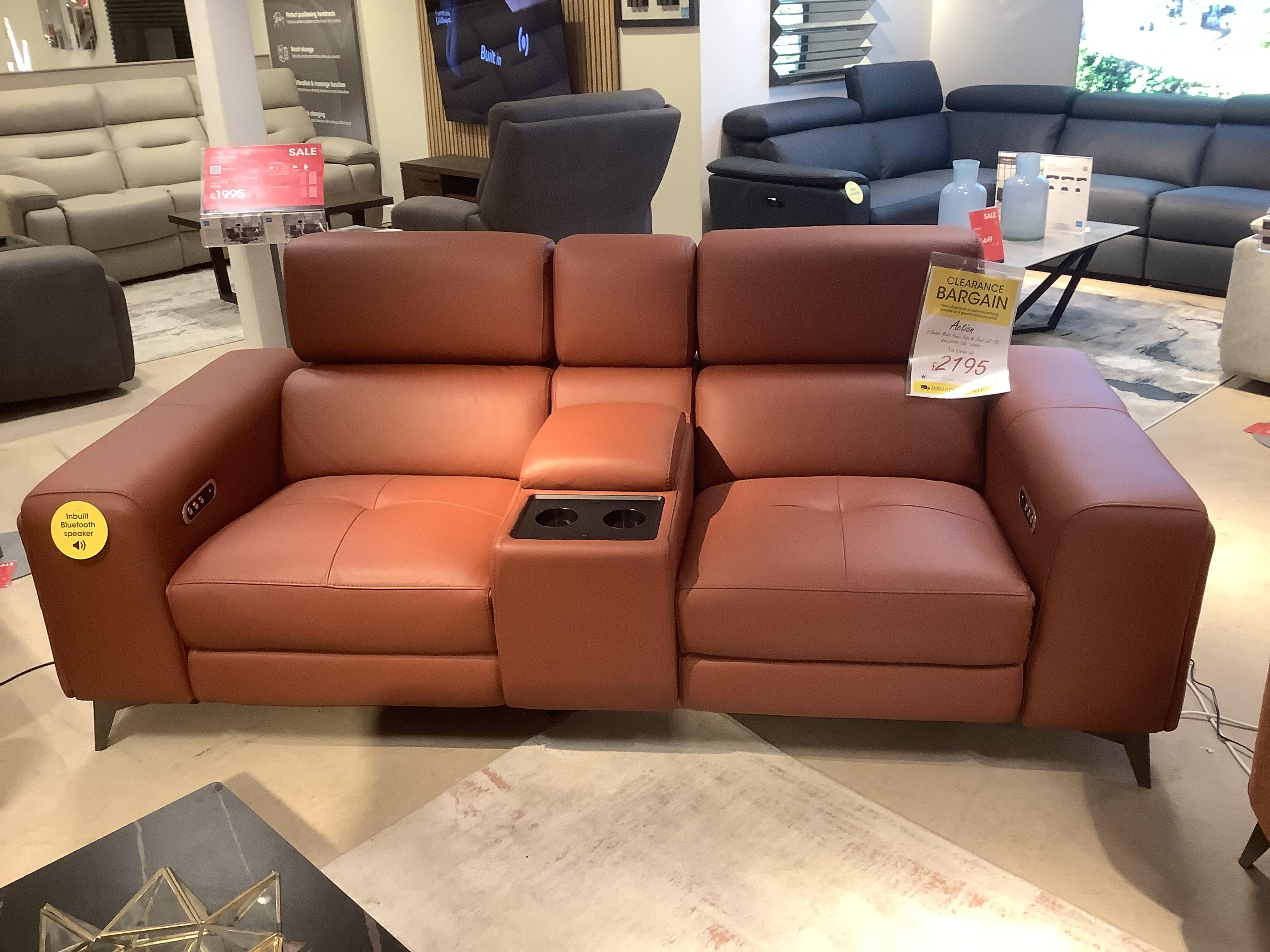Action Media 2 Seater Sofa & Footstool in  on Furniture Village