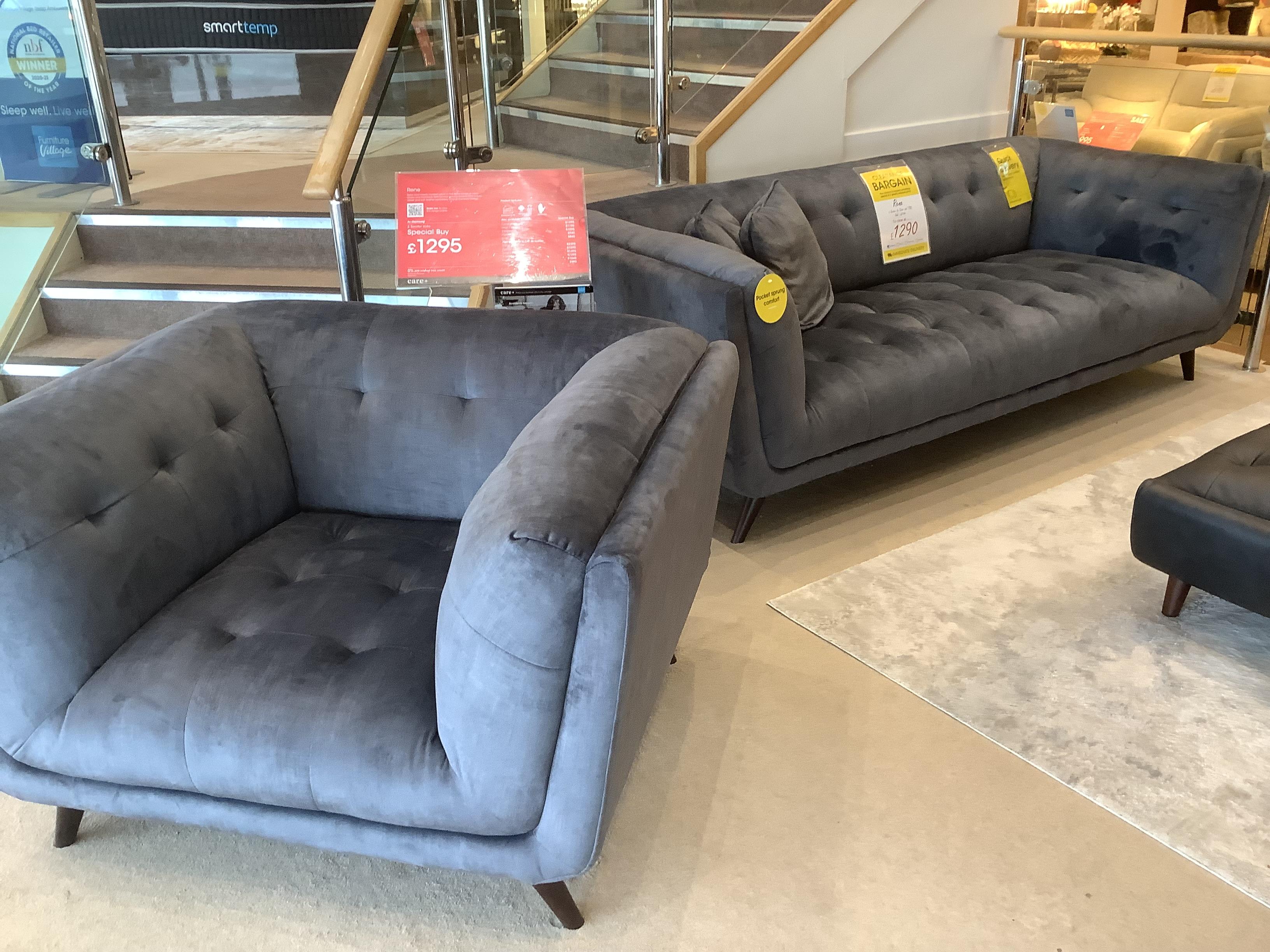 Rene 3 Seater & Chair in  on Furniture Village