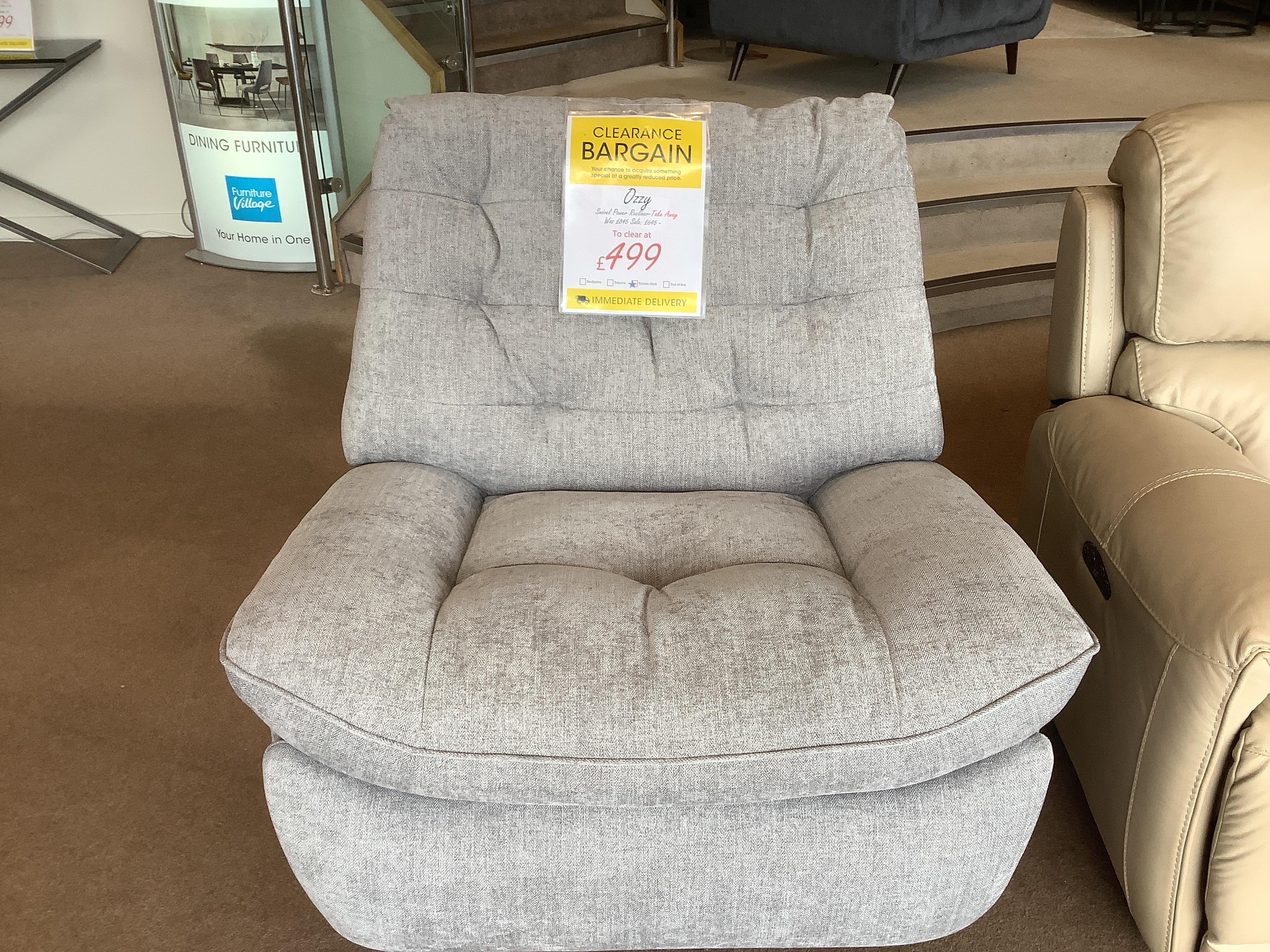 Ozzy Swivel Power Recliner Chair in  on Furniture Village
