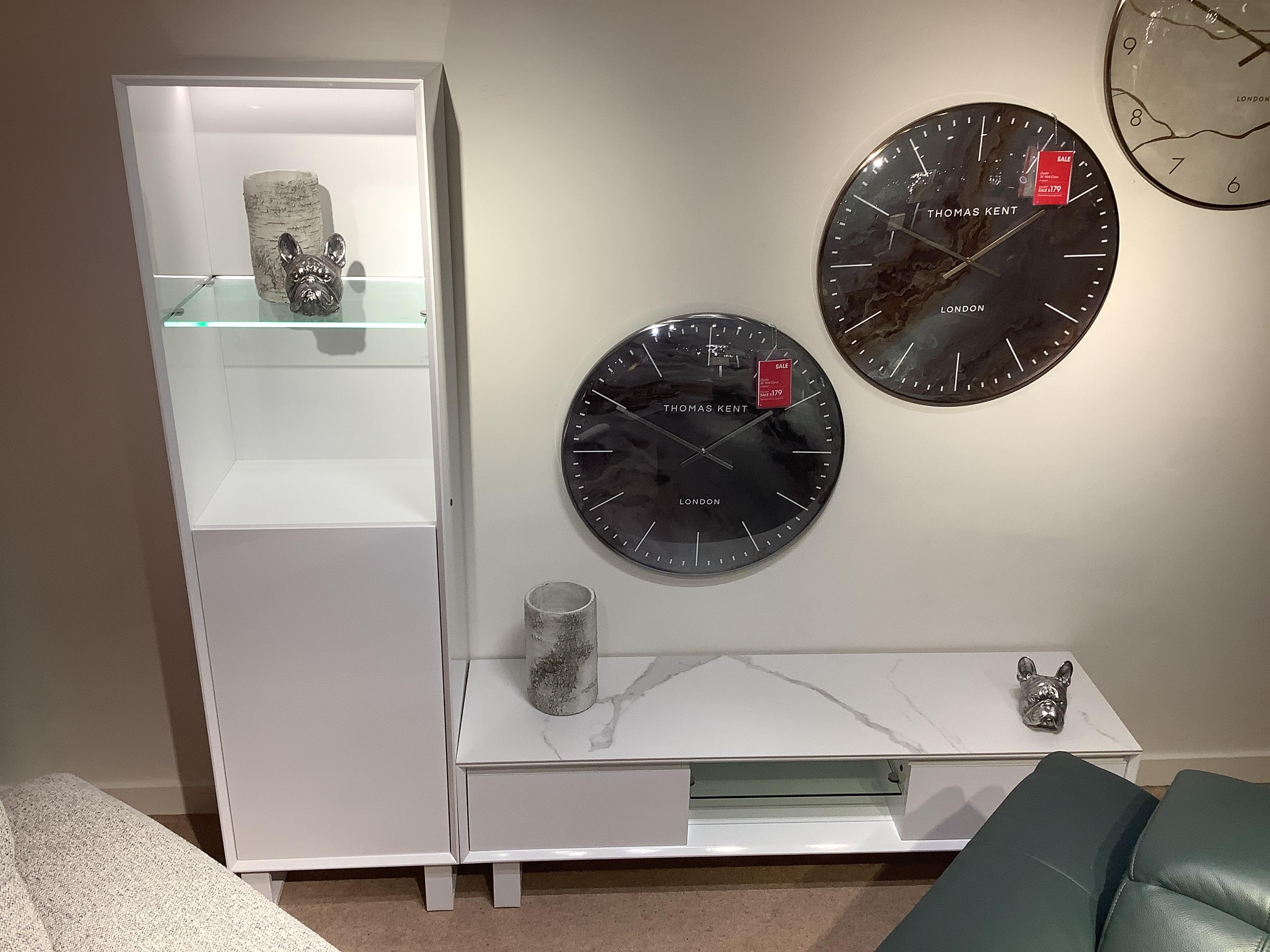 Glacier TV unit & curio in  on Furniture Village