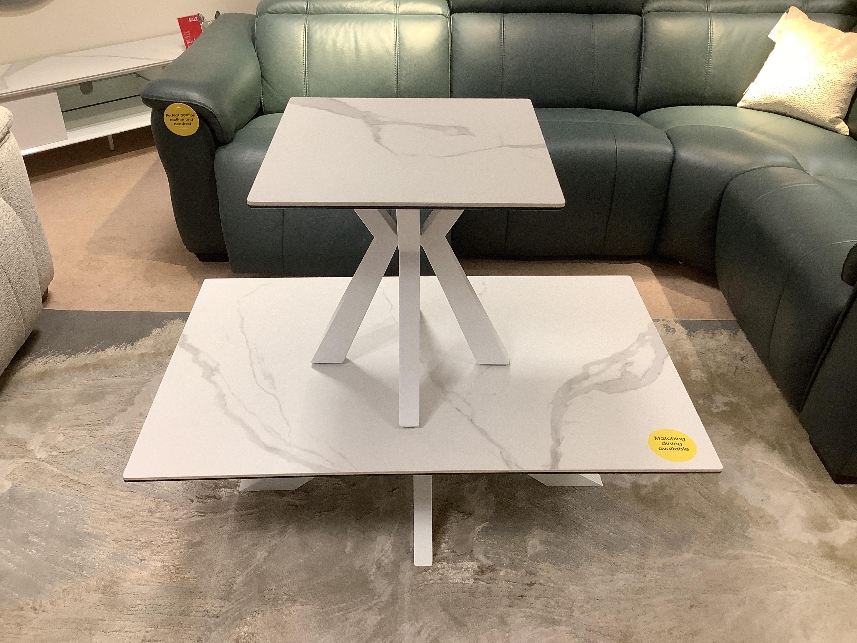 Glacier coffee table & side table in  on Furniture Village