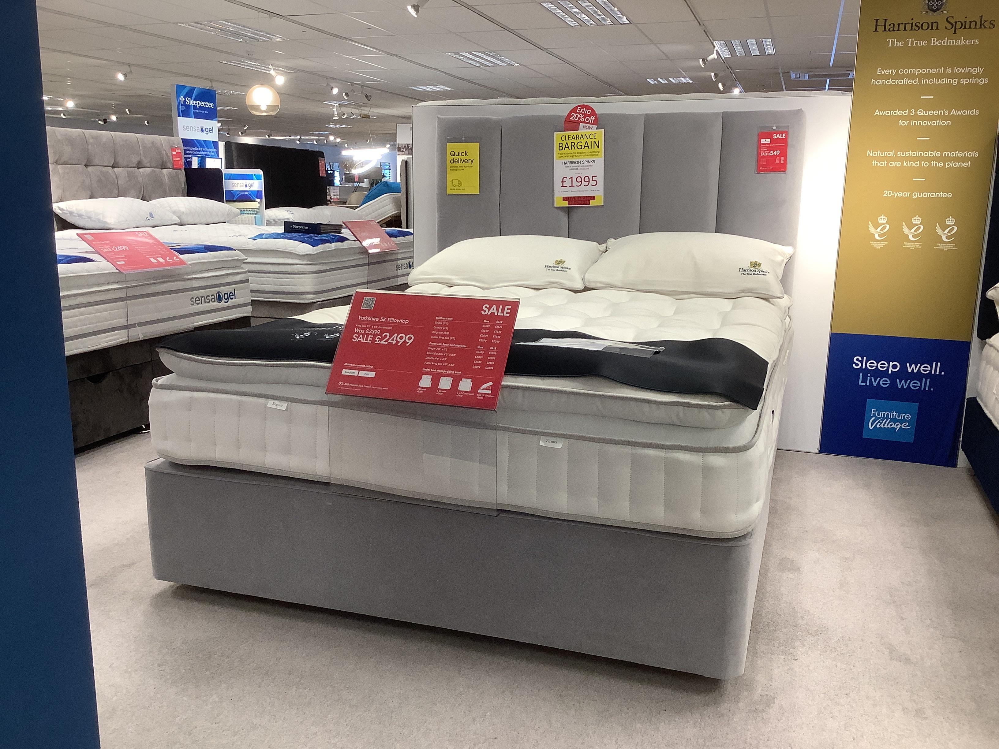 Kingsize Harrison Spinks Yorkshire 5k Divan Set With A Cedar Headboard in  on Furniture Village