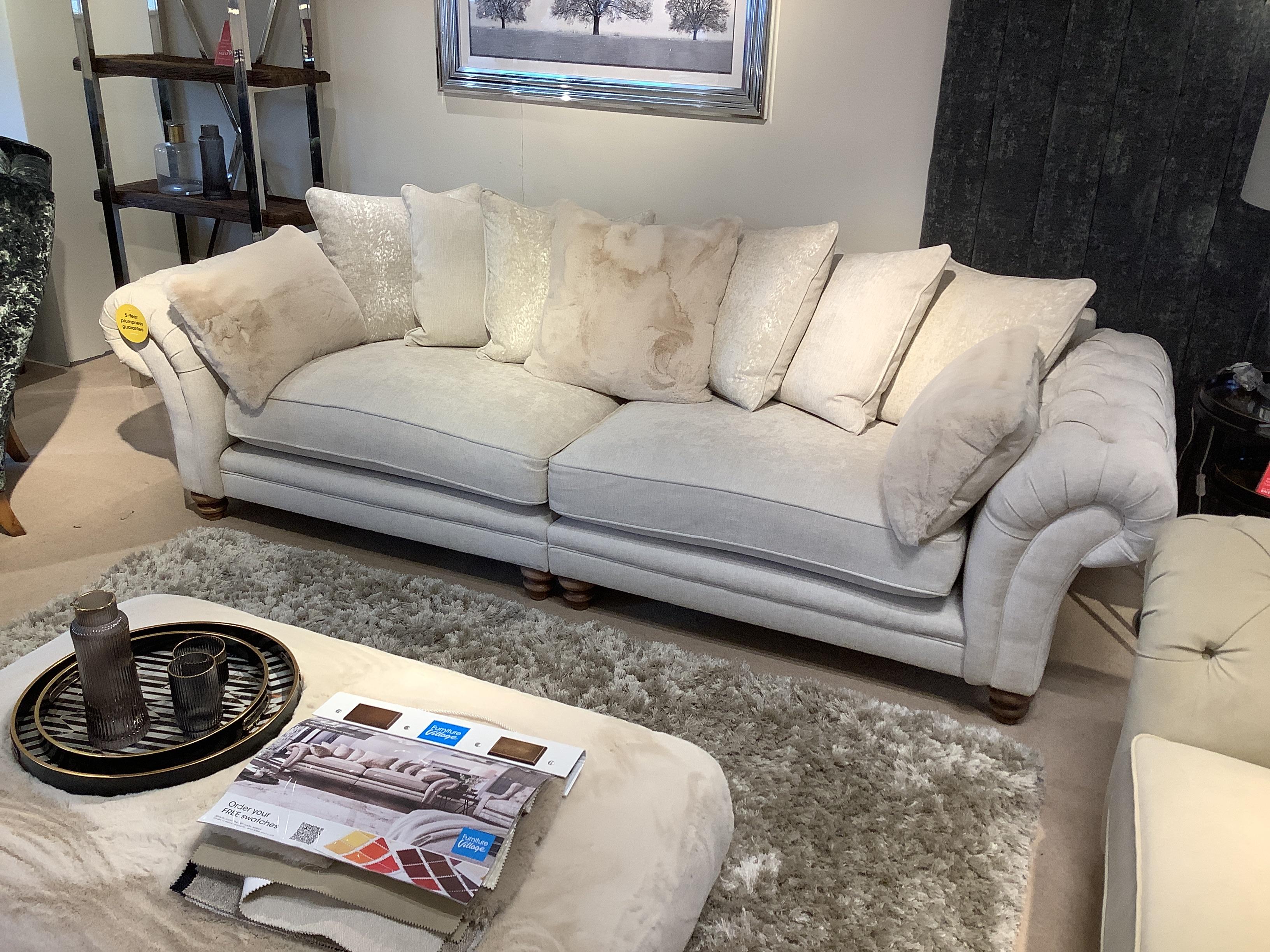 Blenheim Grand sofa, Snuggler and Fur Stool in  on Furniture Village