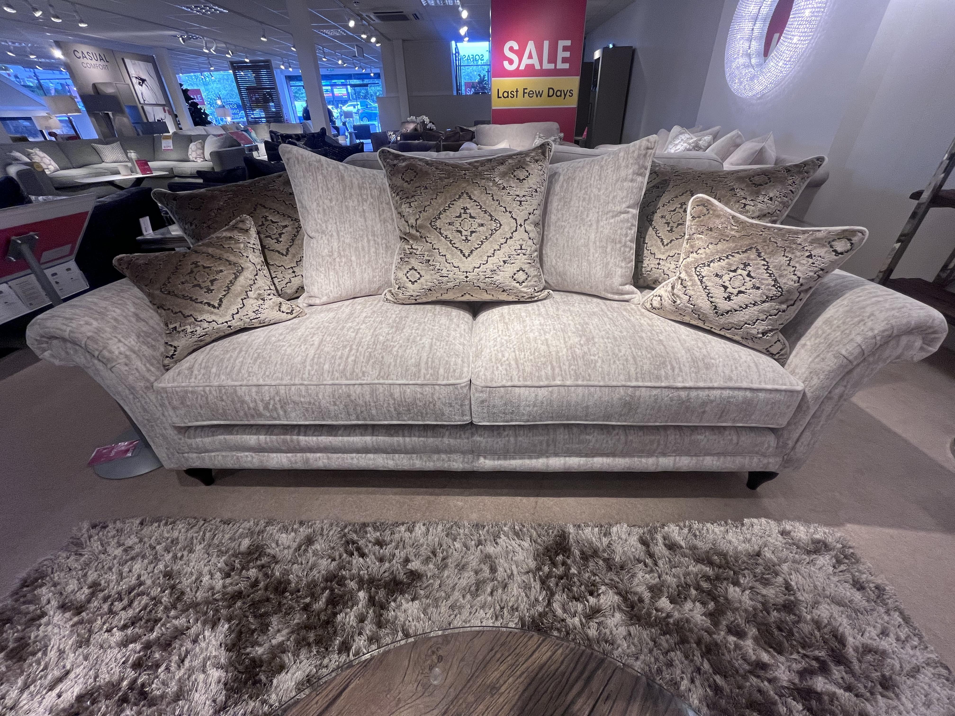 (Parker knoll ) plaza grand sofa, chair & footstool in  on Furniture Village