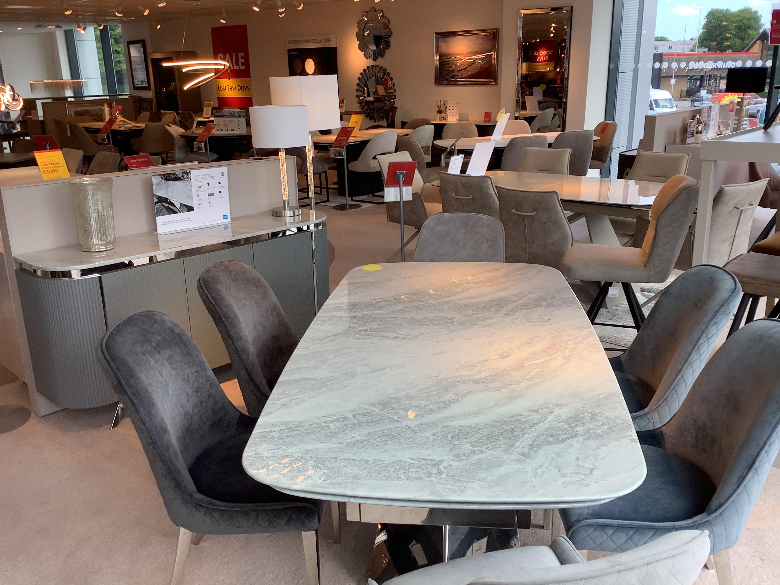 Gabana Table 6 chairs &  Sideboard in  on Furniture Village