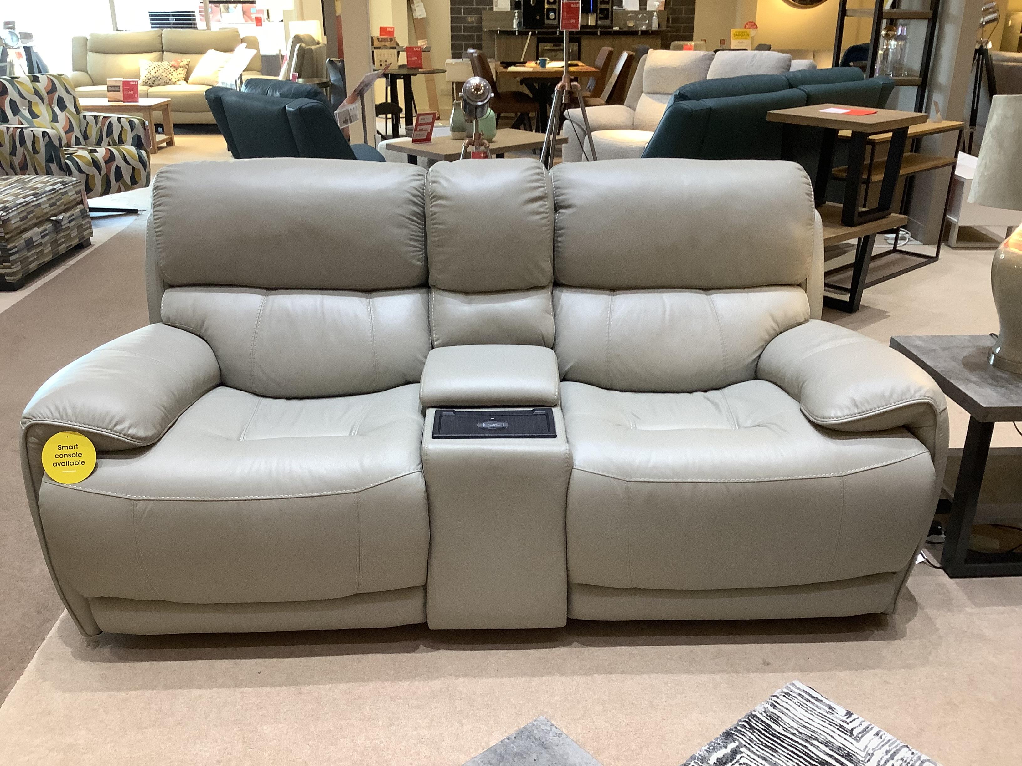 Rocco 2 Seater Leather Power Rocker Sofa with Cup Holders and Power Headrests in  on Furniture Village