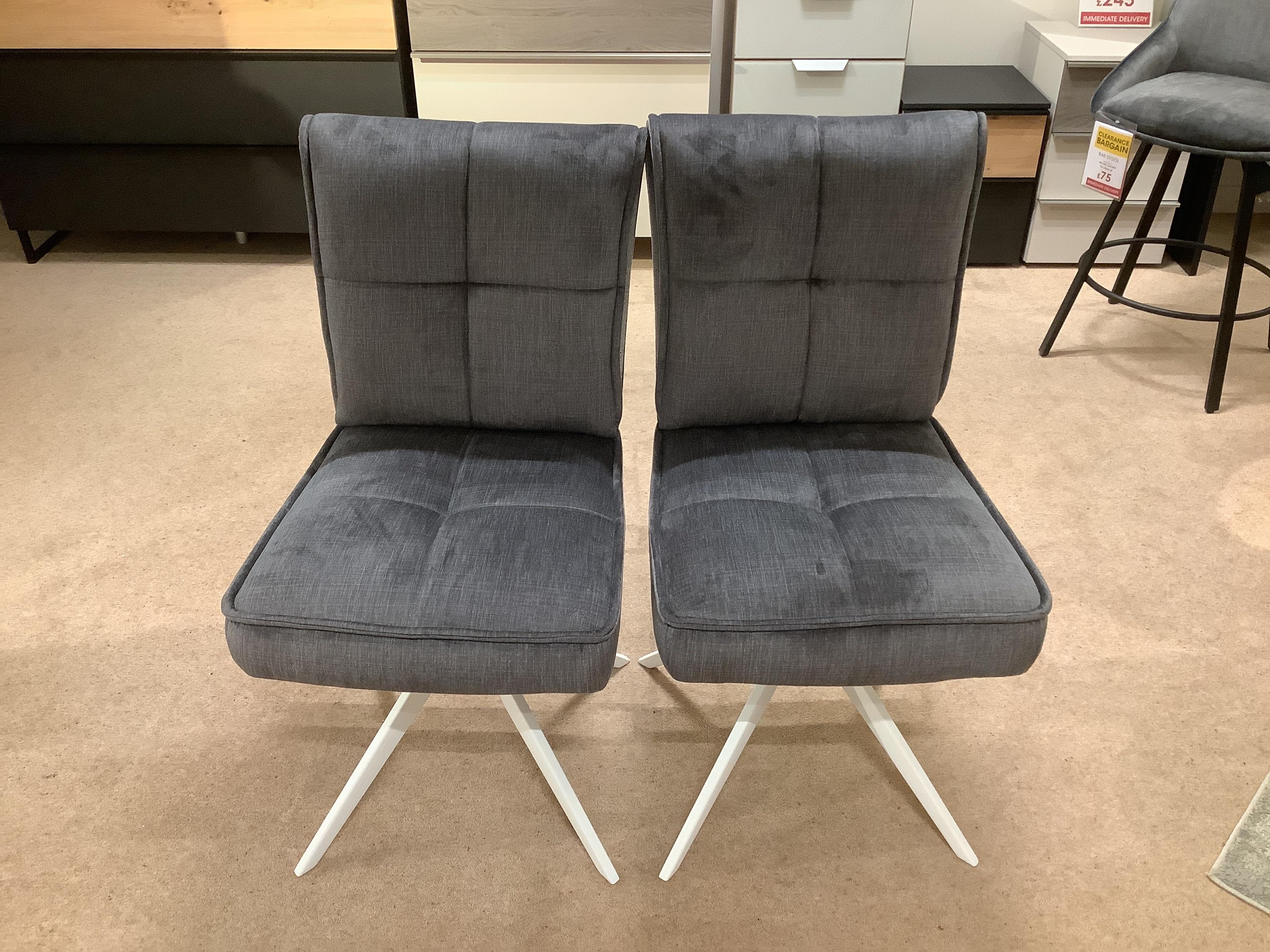 Glacier pair of swivel dining chairs in  on Furniture Village