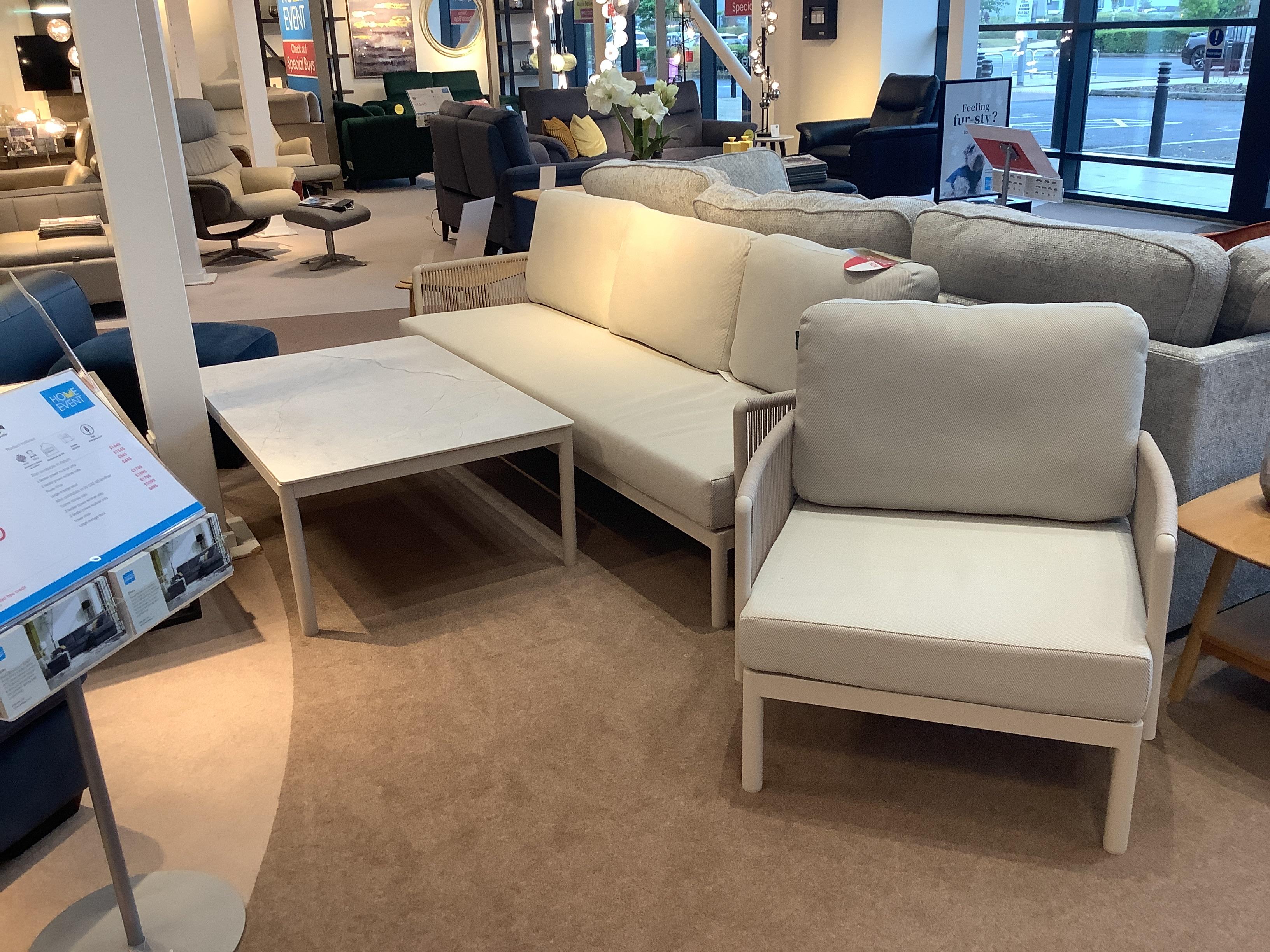 Paso 3 seater, 2 chairs and coffee table Garden Furniture in  on Furniture Village