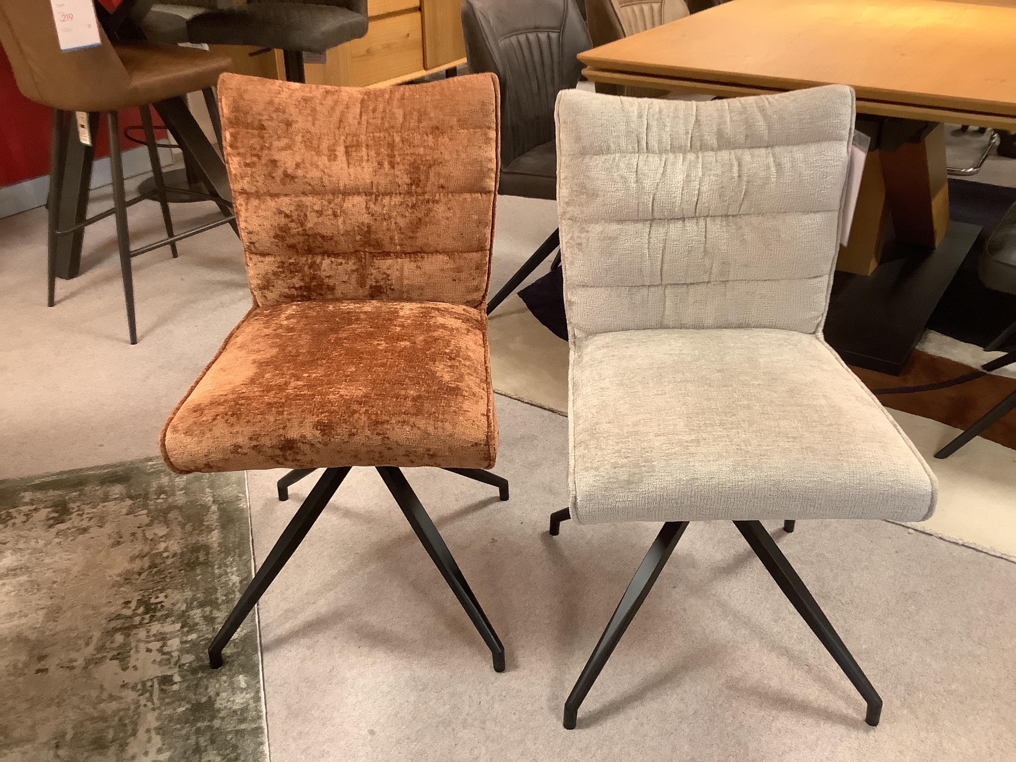 Saturn Chairs,1 x Pair in Natural And 1 x Pair In Rust Available in  on Furniture Village