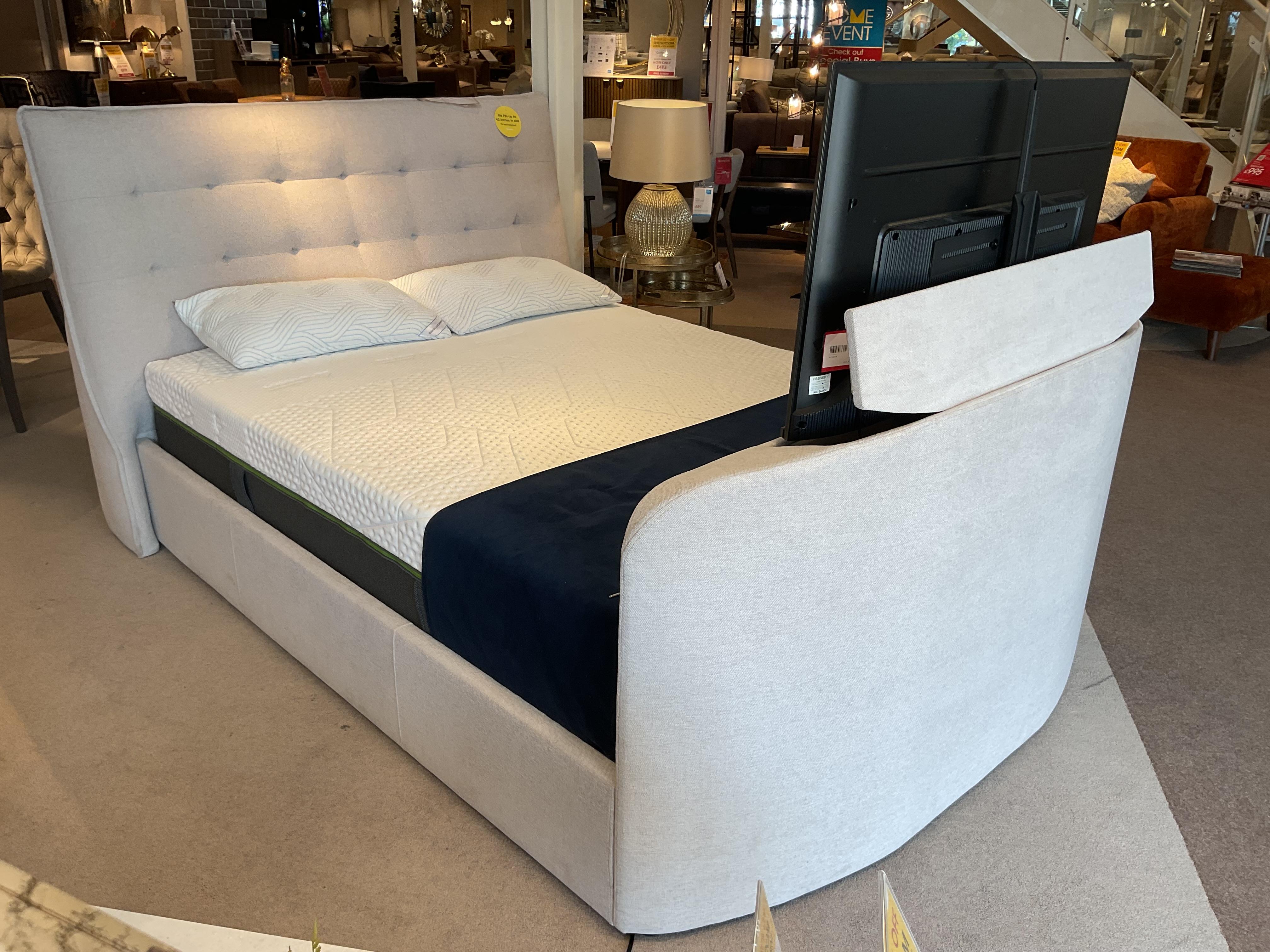 Atom 5’ TV Bedframe With Emma Diamond Mattress (Tv Not Included) in  on Furniture Village