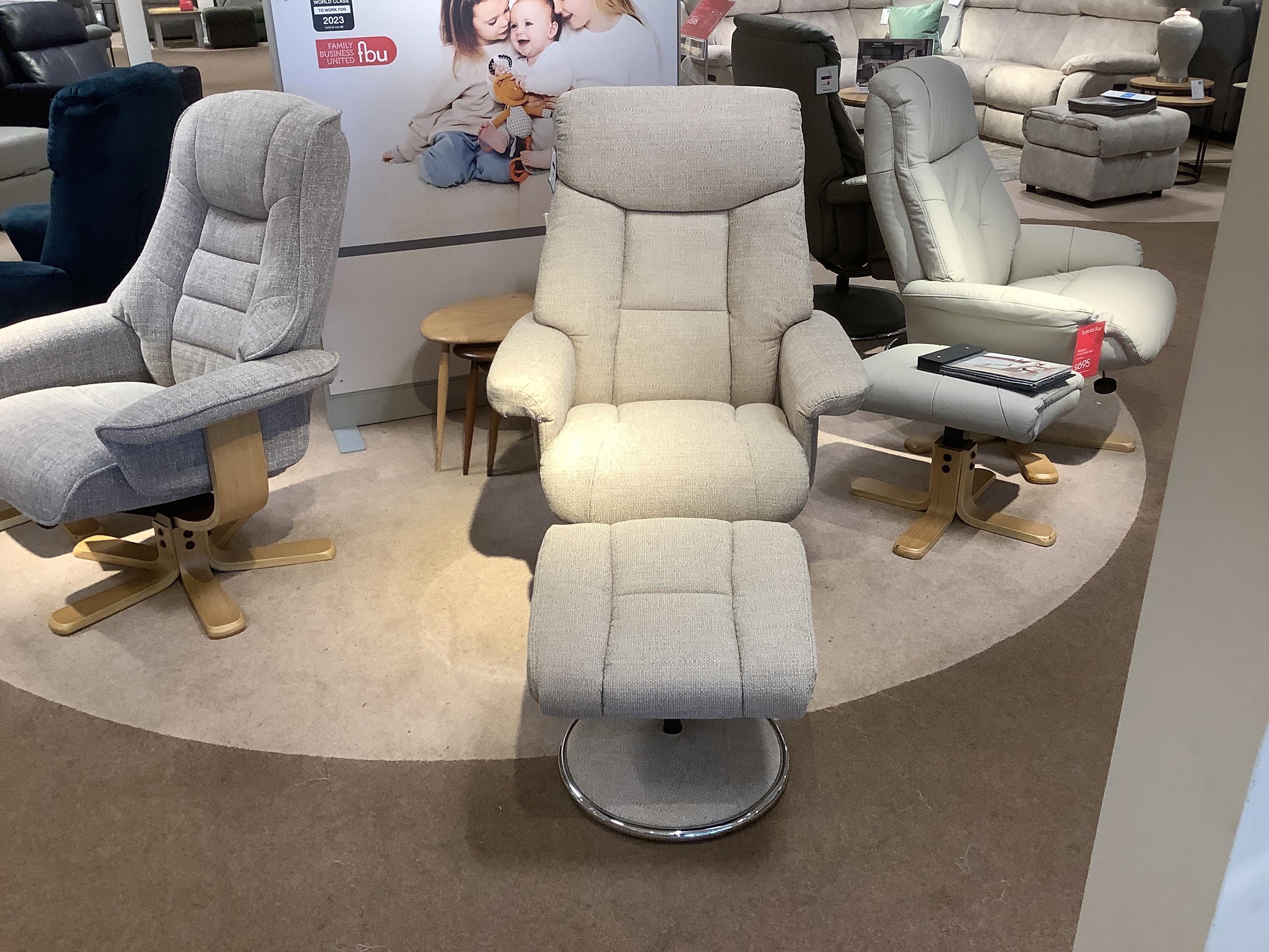 Bruges reclining chair & stool in  on Furniture Village